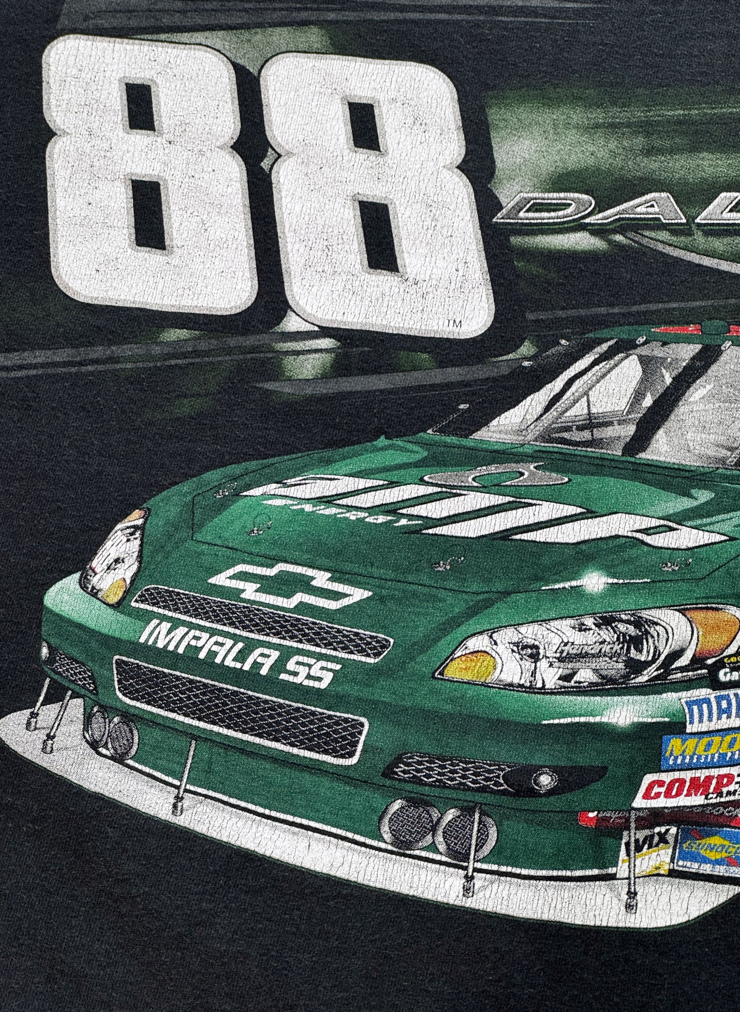 (SUP-666) NASCAR 88 DALE JR IMPALA SS TEE - BLACK FADE