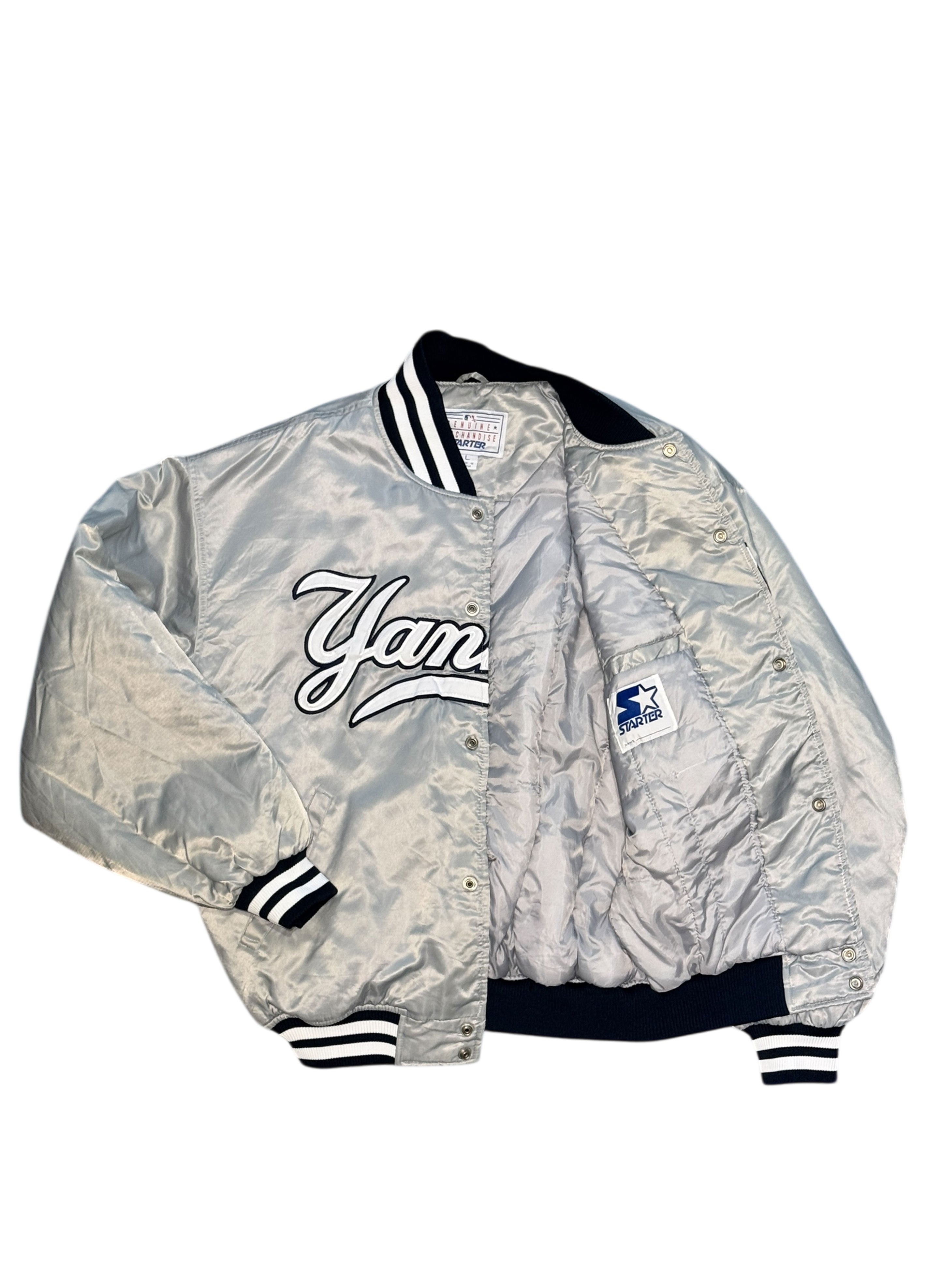 SUP-553) STARTER NEW YORK YANKEES QUILTING STADIUM JACKET - GREY