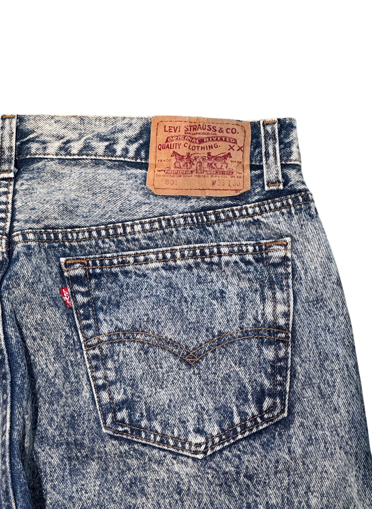 (SUP-446) LEVI'S 80s Chemical wash "501" Jeans - Made in U.S.A.