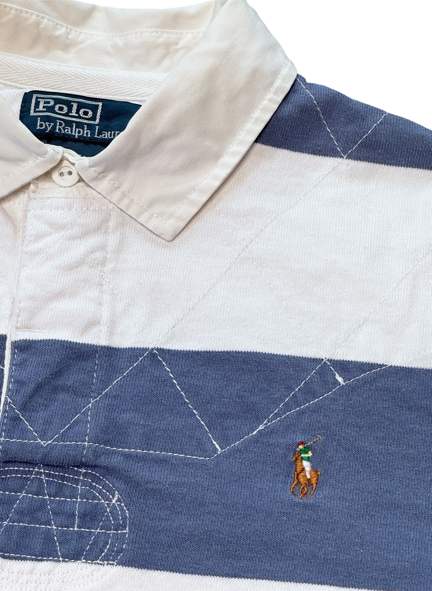 (SUP-702) Polo Ralph Lauren RUGBY SHIRT - WHITE/GREY