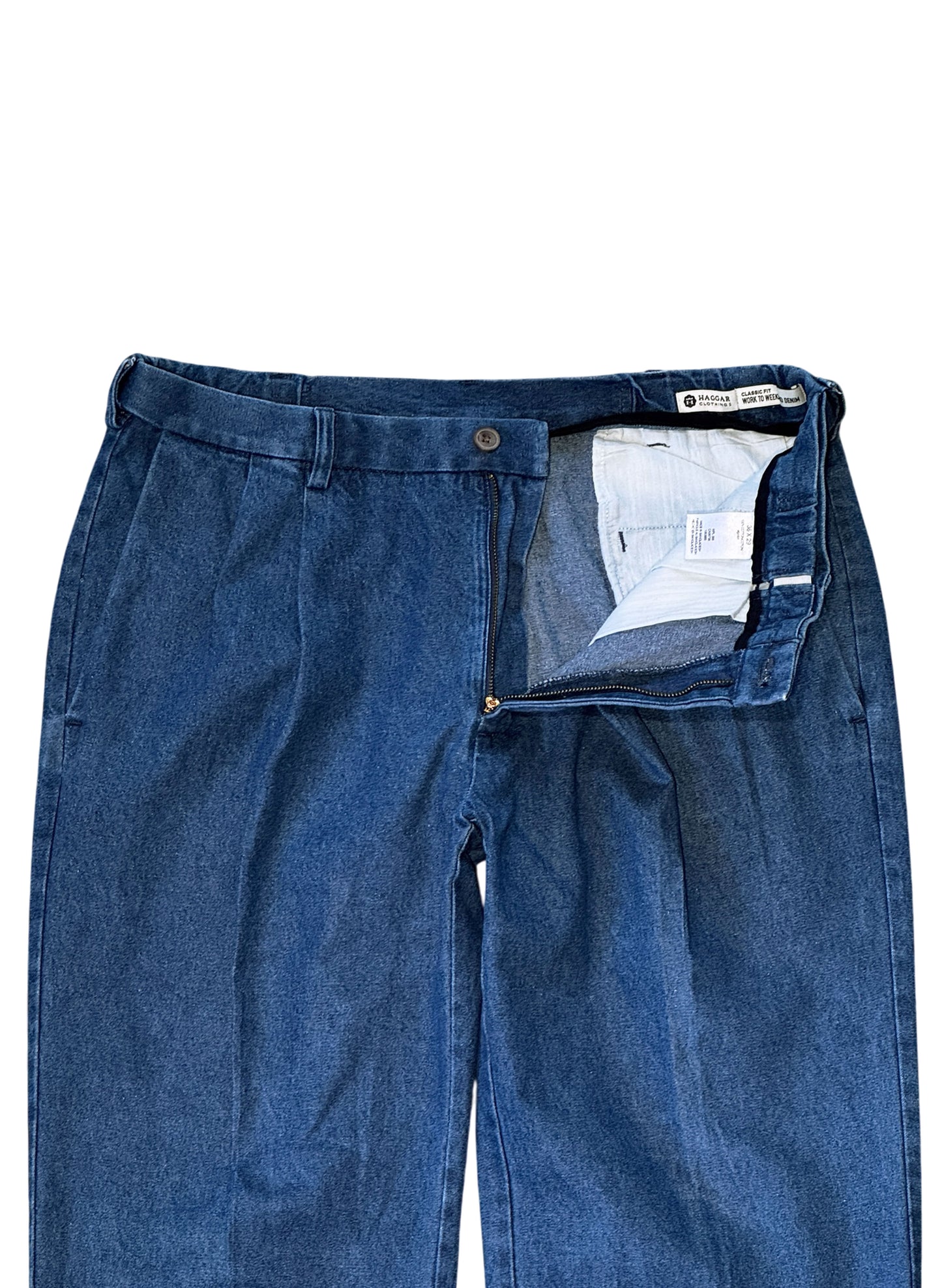(SUP-740) HAGGAR 2TUCK DENIM SLACKS - W36 x L29