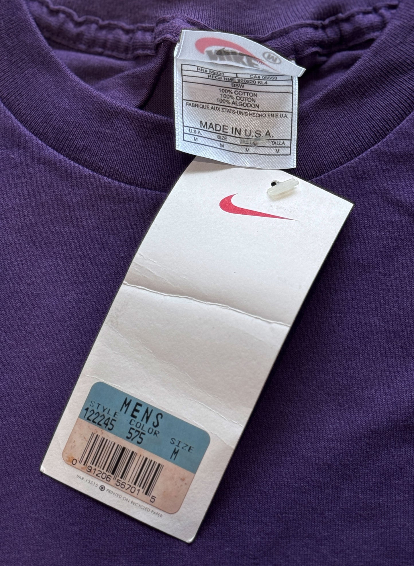 (SUP-607) DEADSTOCK NIKE LOGO EMBROIDERY S/S TEE - MADE IN U.S.A.