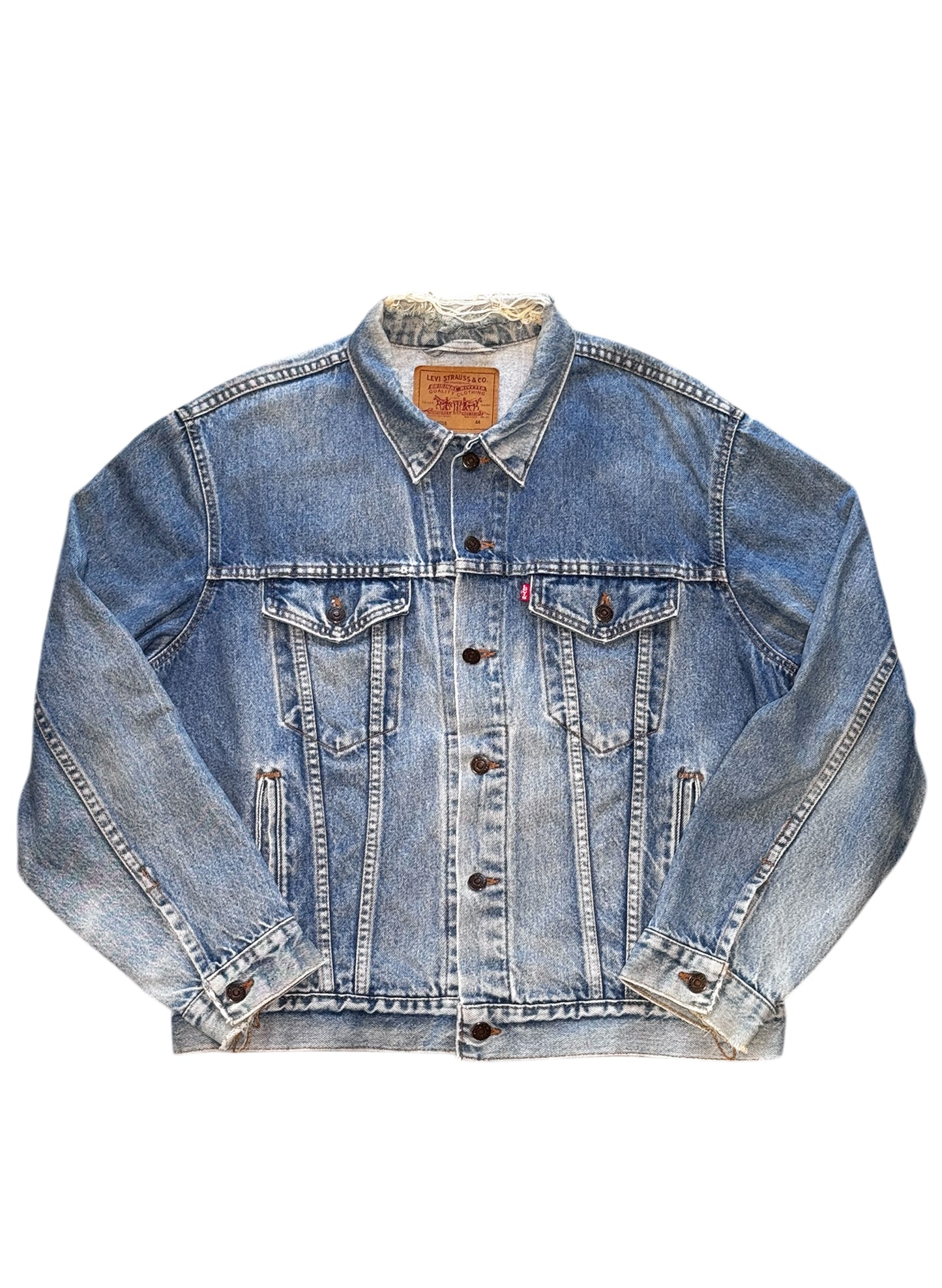 (SUP-609) 90s LEVI'S 70506 0216 "BORO" DENIM JACKET - MADE IN U.S.A.