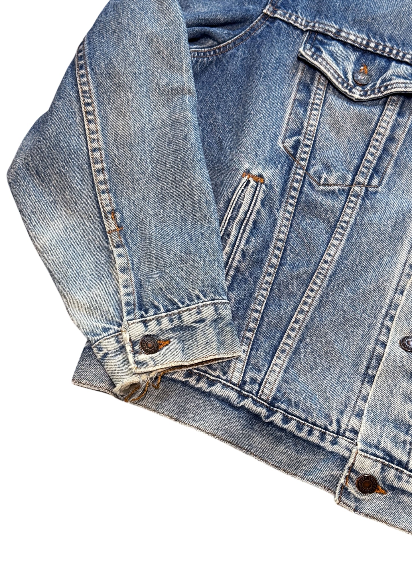 (SUP-609) 90s LEVI'S 70506 0216 "BORO" DENIM JACKET - MADE IN U.S.A.