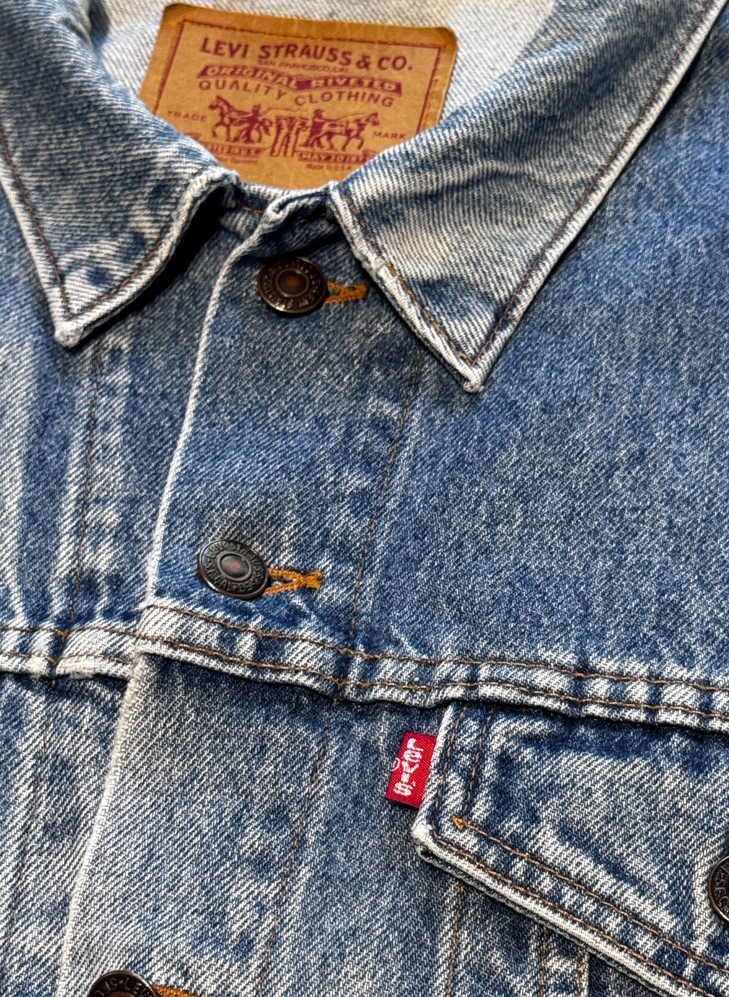 (SUP-609) 90s LEVI'S 70506 0216 "BORO" DENIM JACKET - MADE IN U.S.A.