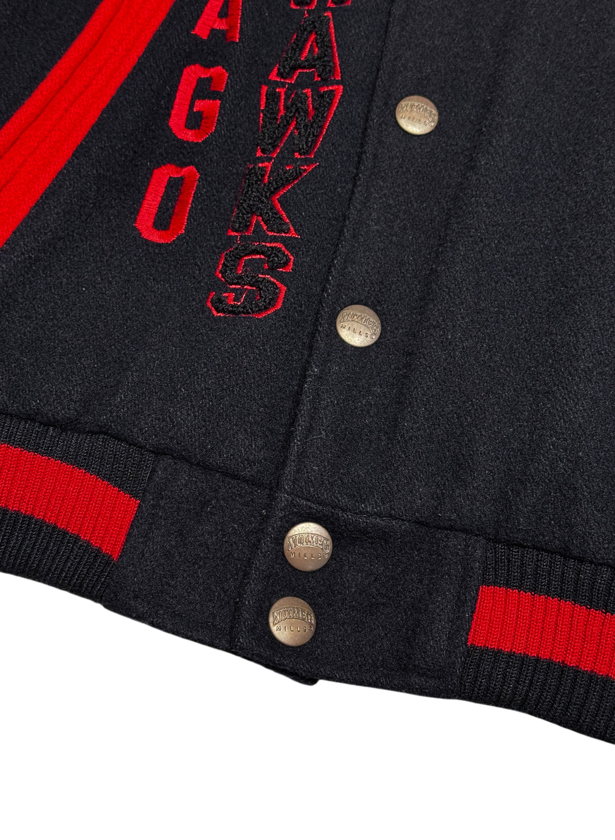 (SUP-880) NHL CHICAGO BLACKHAWKS MELTON STADIUM JACKET - M