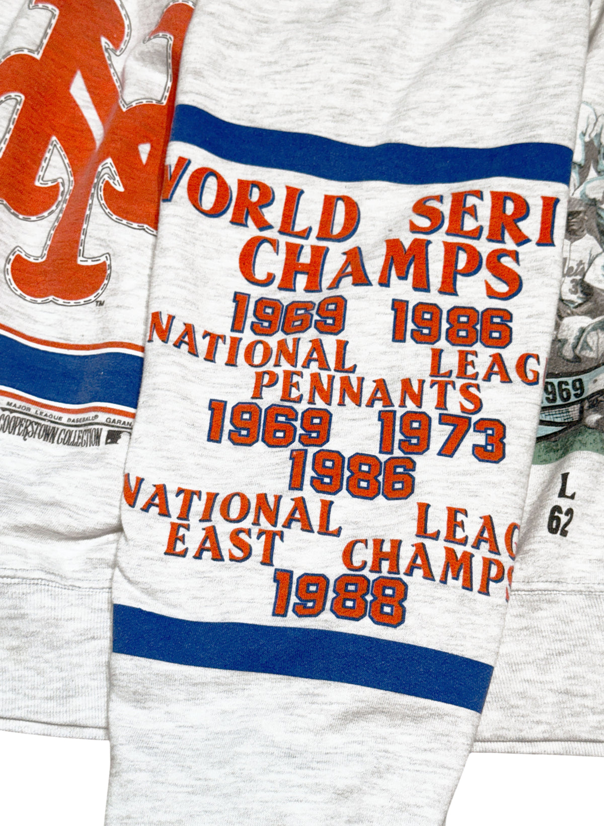 (SUP-882) MLB 1969 NEW YORK METS CREW NECK SWEAT - L - MADE IN U.S.A.
