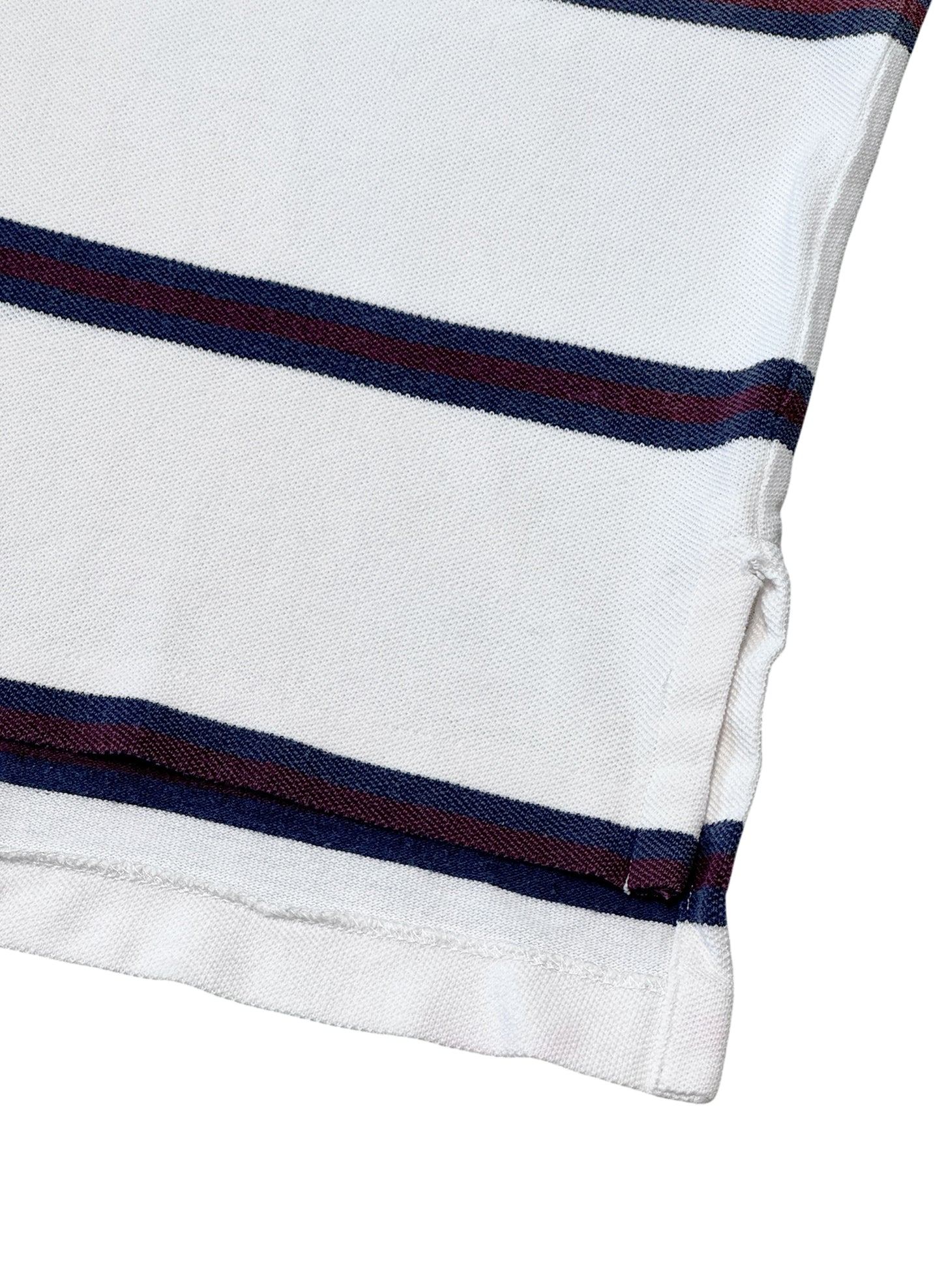 (SUP-700) Polo Ralph Lauren BORDER POLO SHIRT - WHITE/BURGUNDY/NAVY