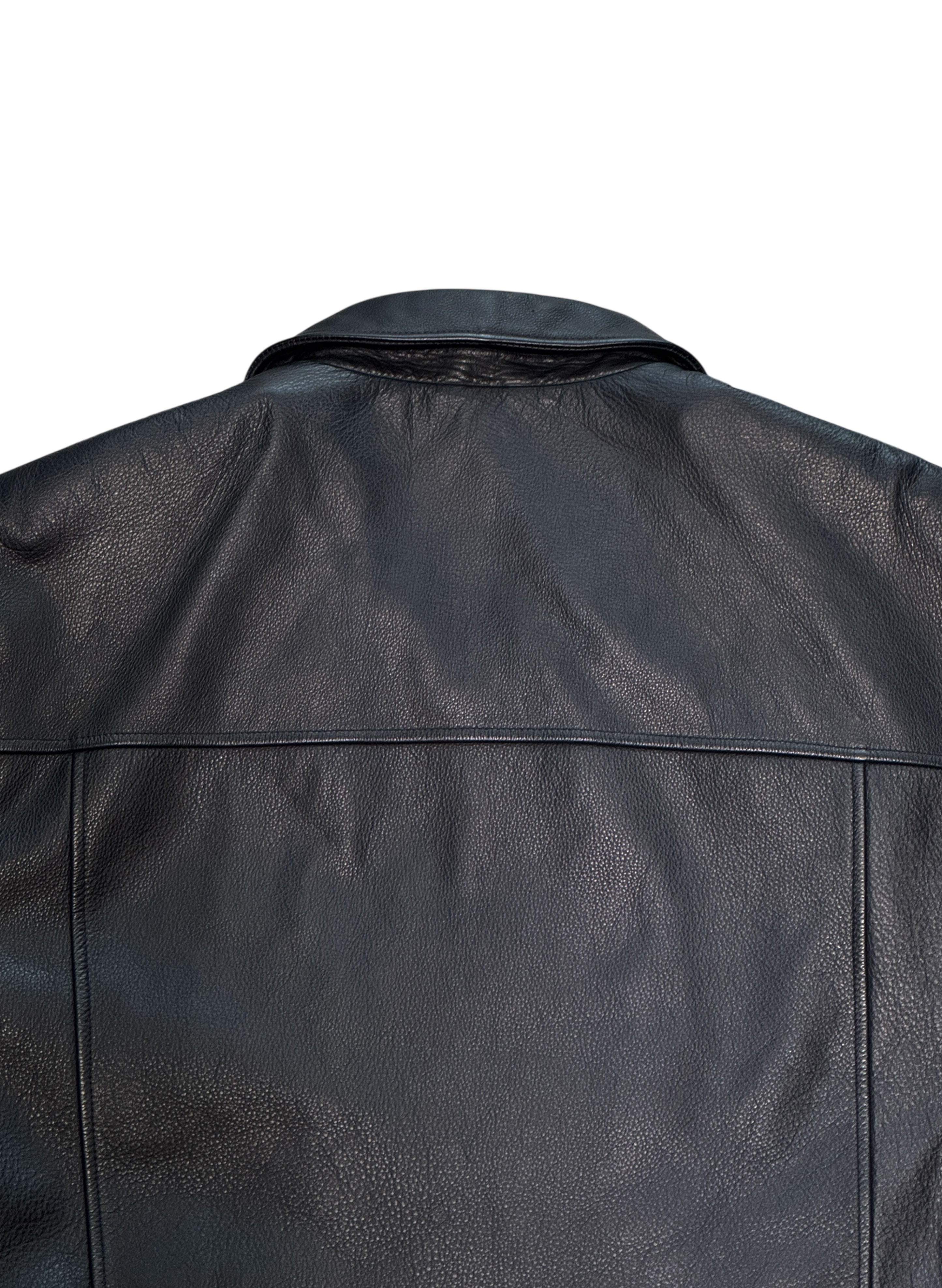 SUP-524) Croft & Barrow LEATHER ZIP UP JACKET – WOODBLOCK