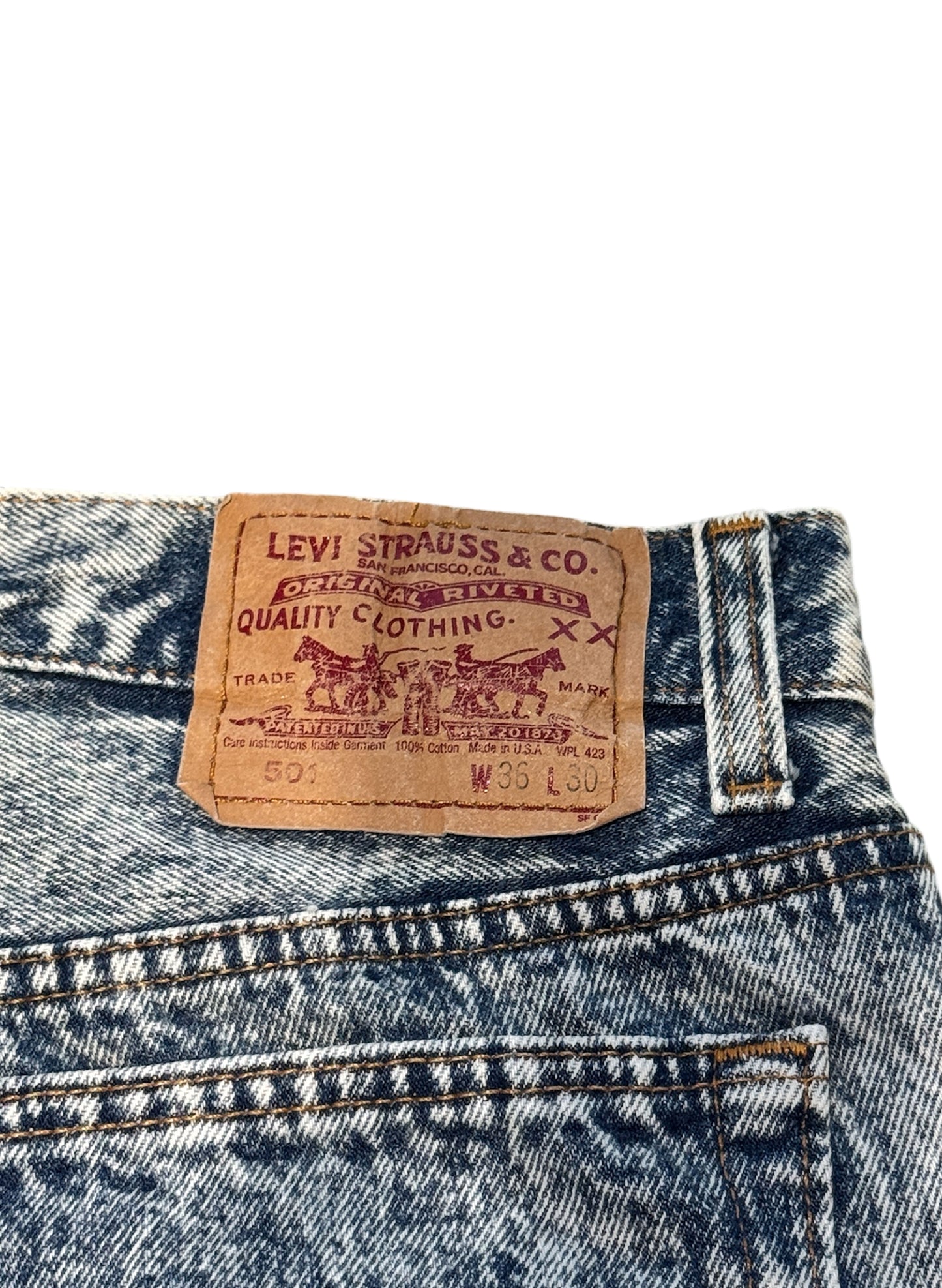 (SUP-446) LEVI'S 80s Chemical wash "501" Jeans - Made in U.S.A.