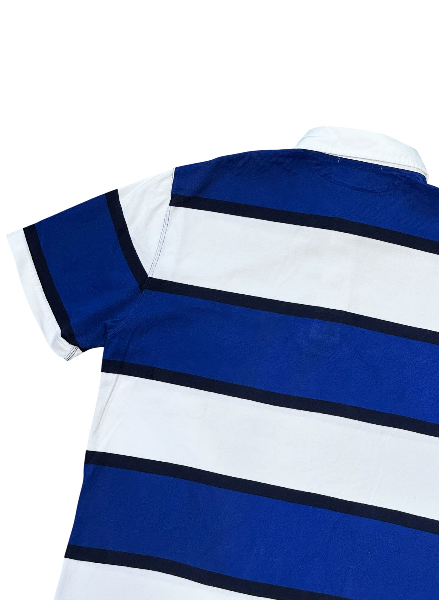 (SUP-703) Polo Ralph Lauren RUGBY SHIRT - WHITE/BLUE/NAVY
