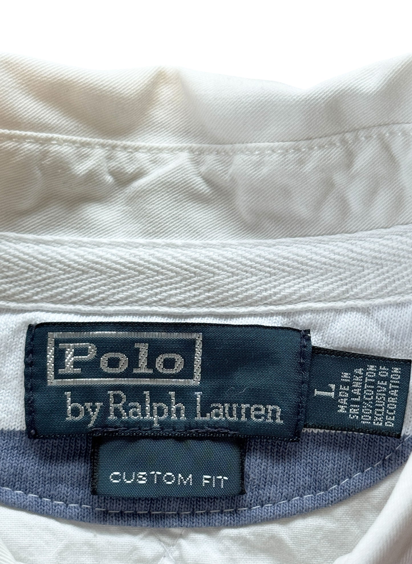 (SUP-702) Polo Ralph Lauren RUGBY SHIRT - WHITE/GREY