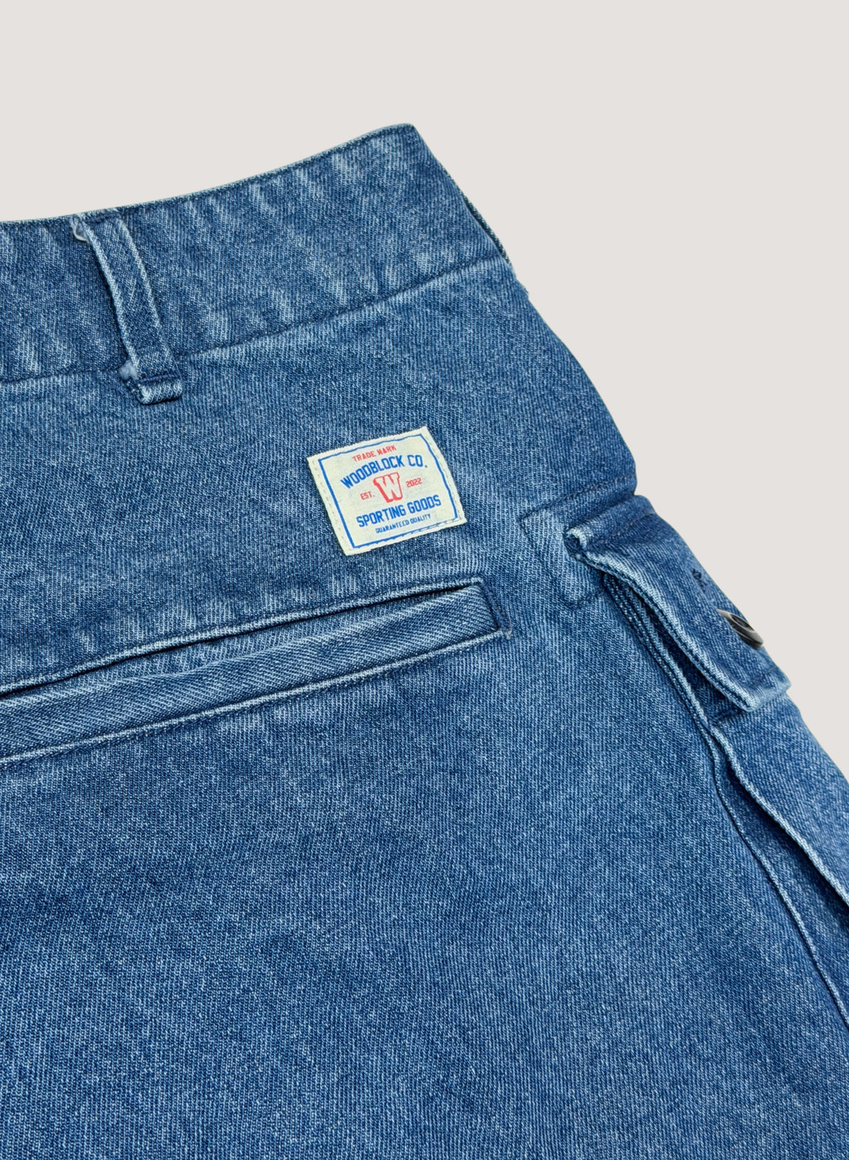 WOODBLOCK W-44 DENIM CARGO SHORTS INDIGO (WB-26SS-023)