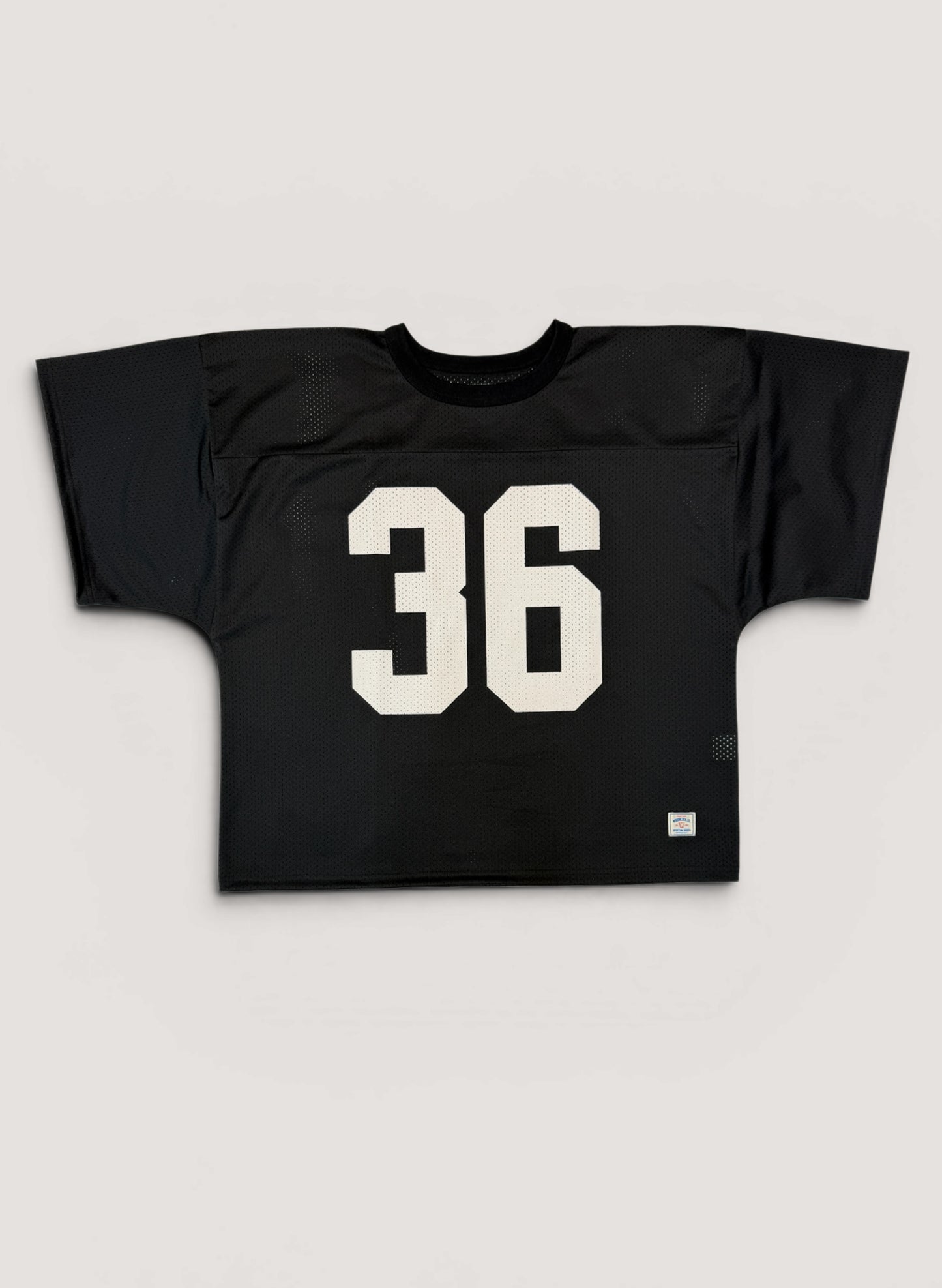 WOODBLOCK 36 S/S CREW NECK MESH FOOTBALL SHIRT BLACK/WHITE (WB-26SS-020)