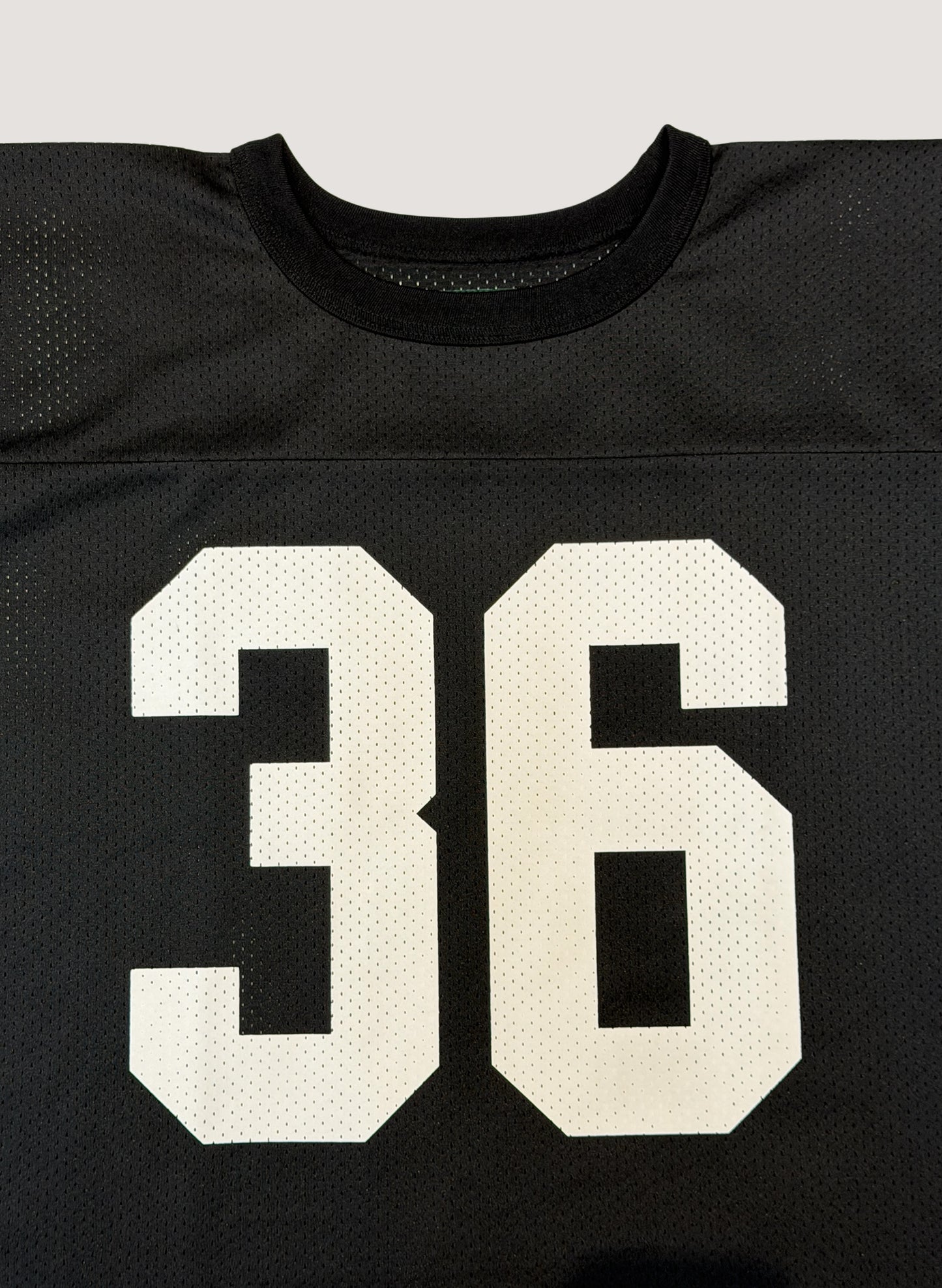WOODBLOCK 36 S/S CREW NECK MESH FOOTBALL SHIRT BLACK/WHITE (WB-26SS-020)
