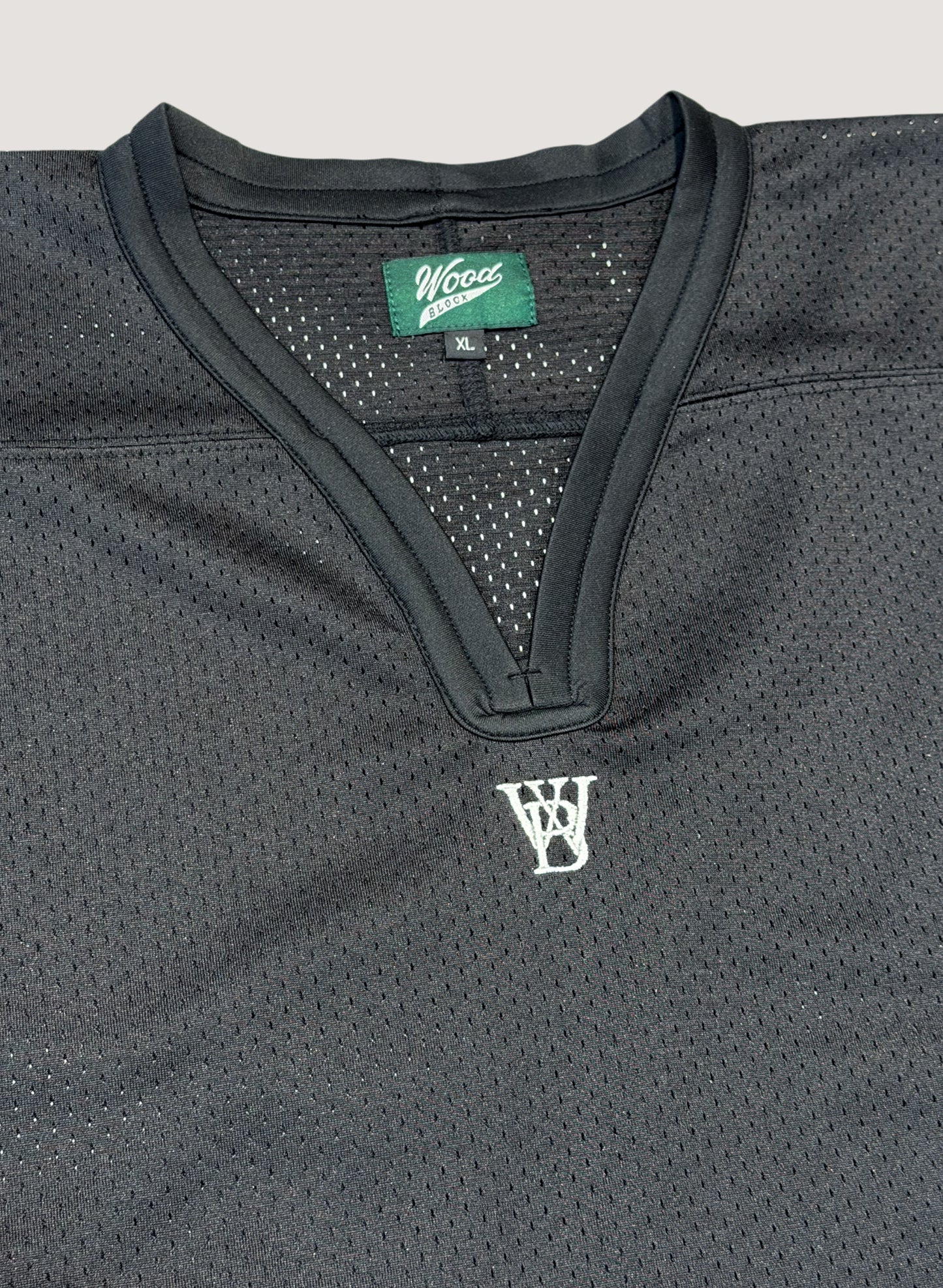 WOODBLOCK LS MESH HOCKEY JERSEY BLACK/WHITE (WB-26AW-001)