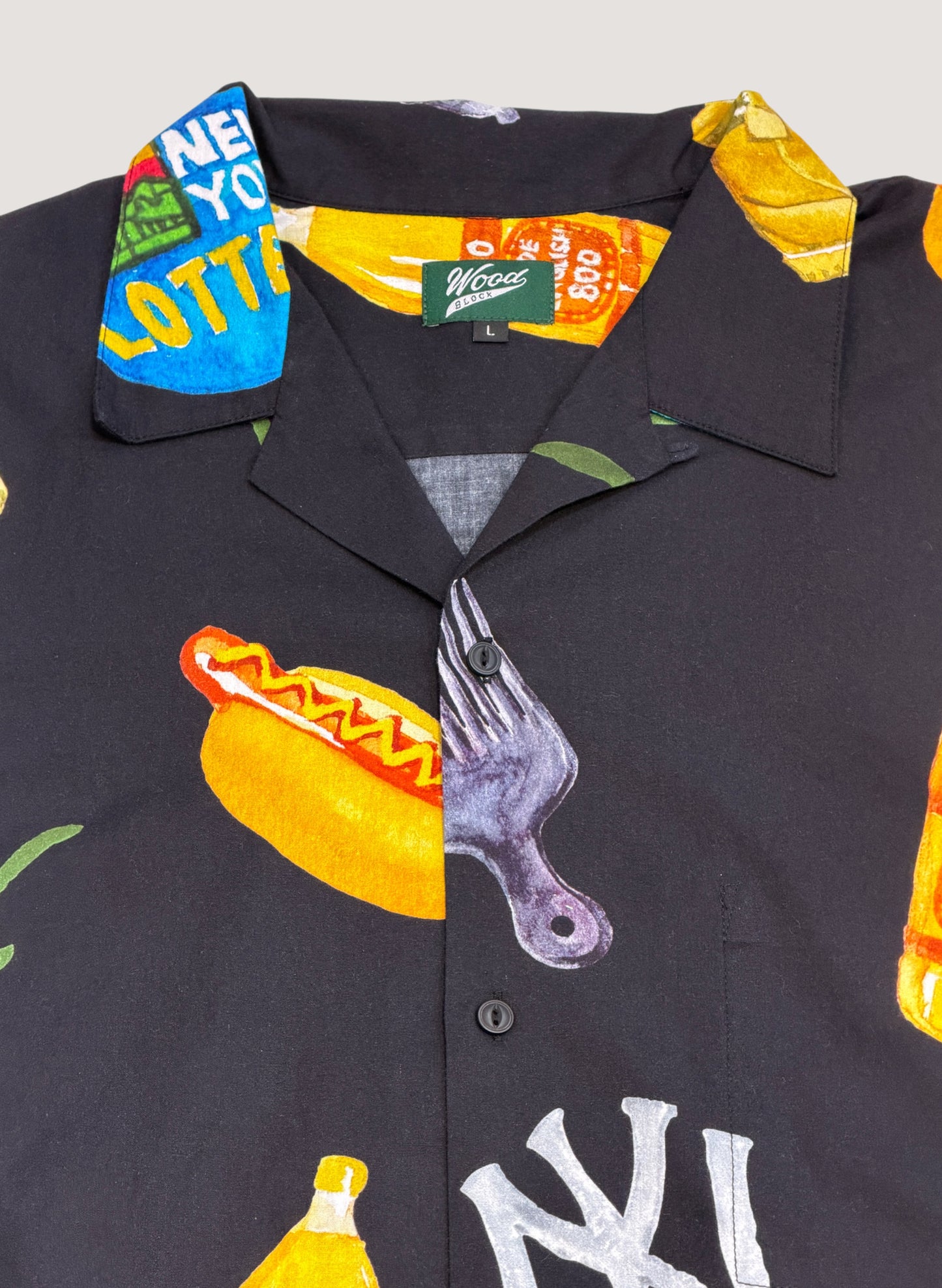 WOODBLOCK x TSUYOSHI YAMANAKA NEW YORK S/S OPEN COLLAR SHIRT BLACK (WB-26SS-021)