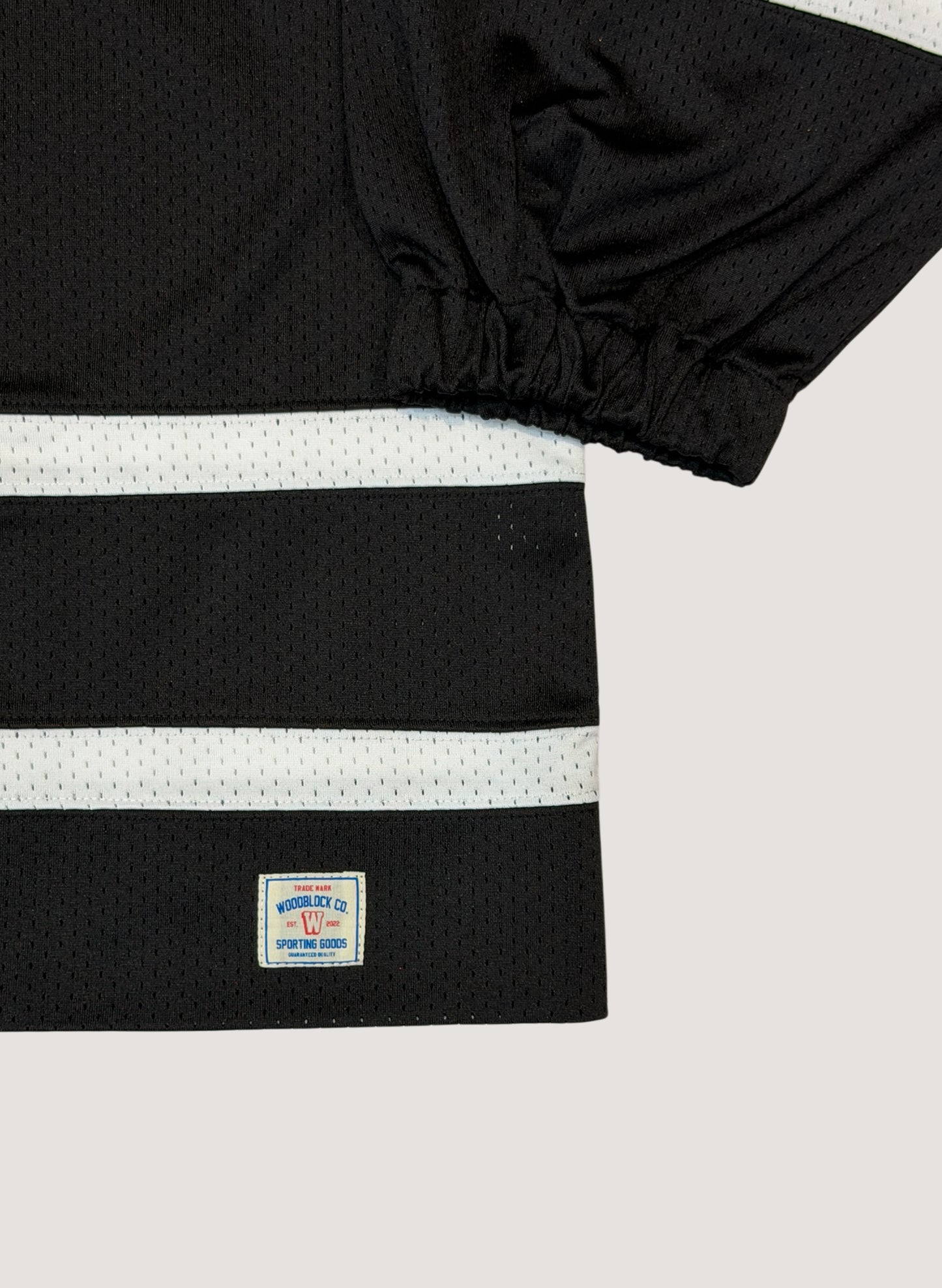 WOODBLOCK LS MESH HOCKEY JERSEY BLACK/WHITE (WB-26AW-001)