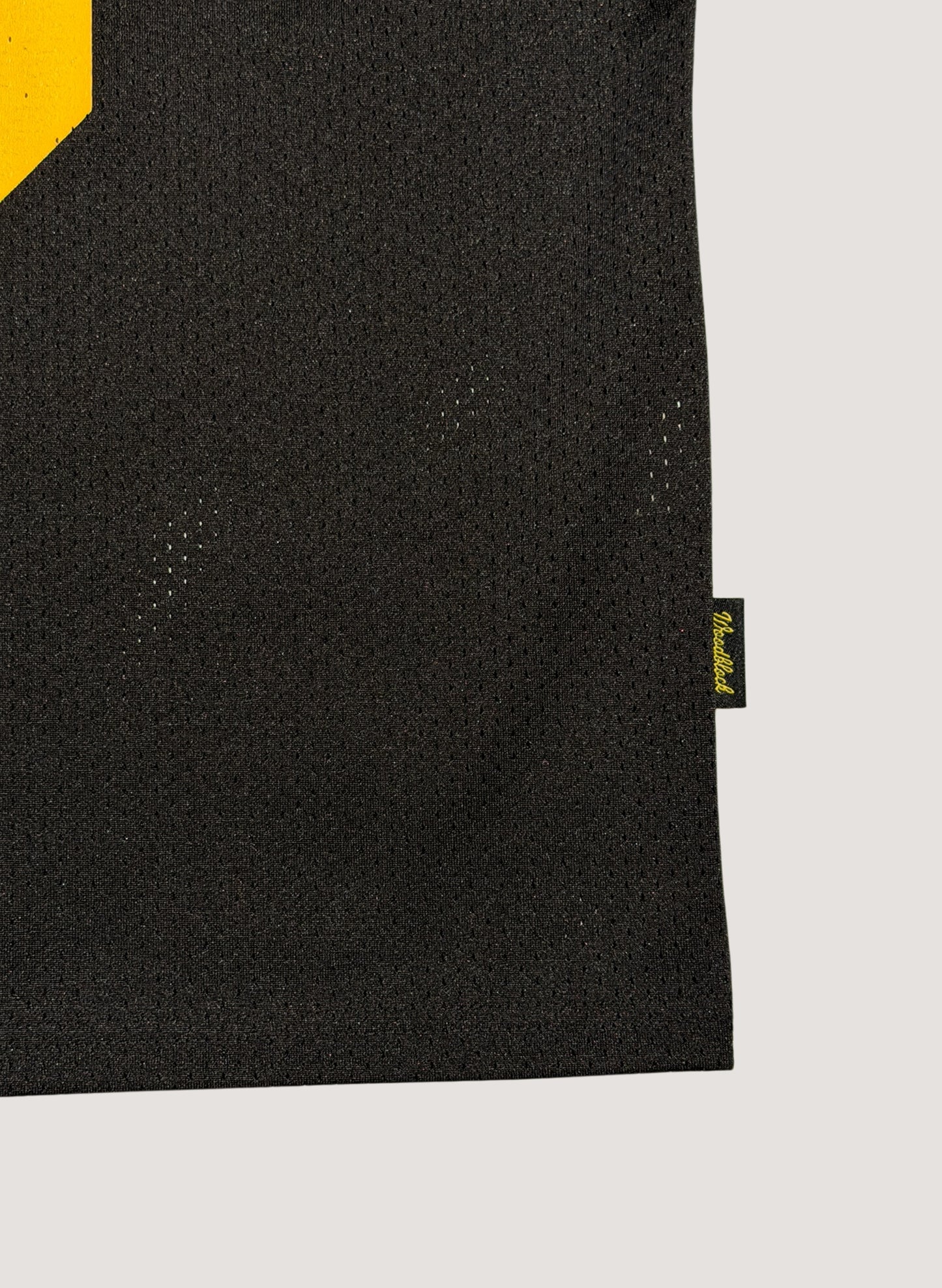 WOODBLOCK 36 S/S CREW NECK MESH FOOTBALL SHIRT BLACK/YELLOW (WB-26SS-020)