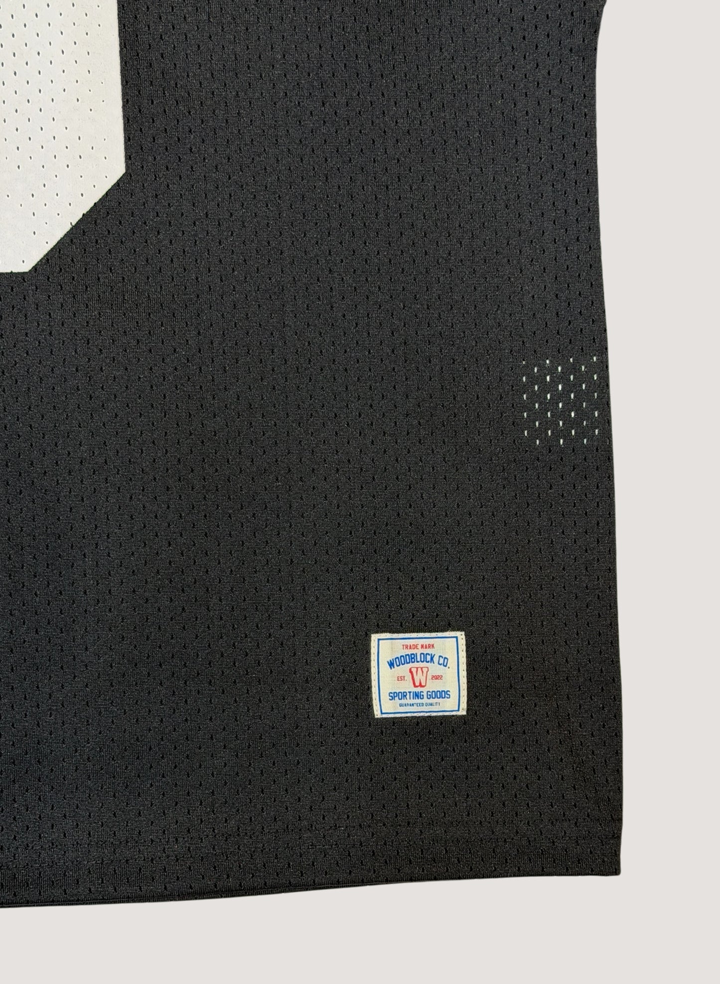 WOODBLOCK 36 S/S CREW NECK MESH FOOTBALL SHIRT BLACK/WHITE (WB-26SS-020)