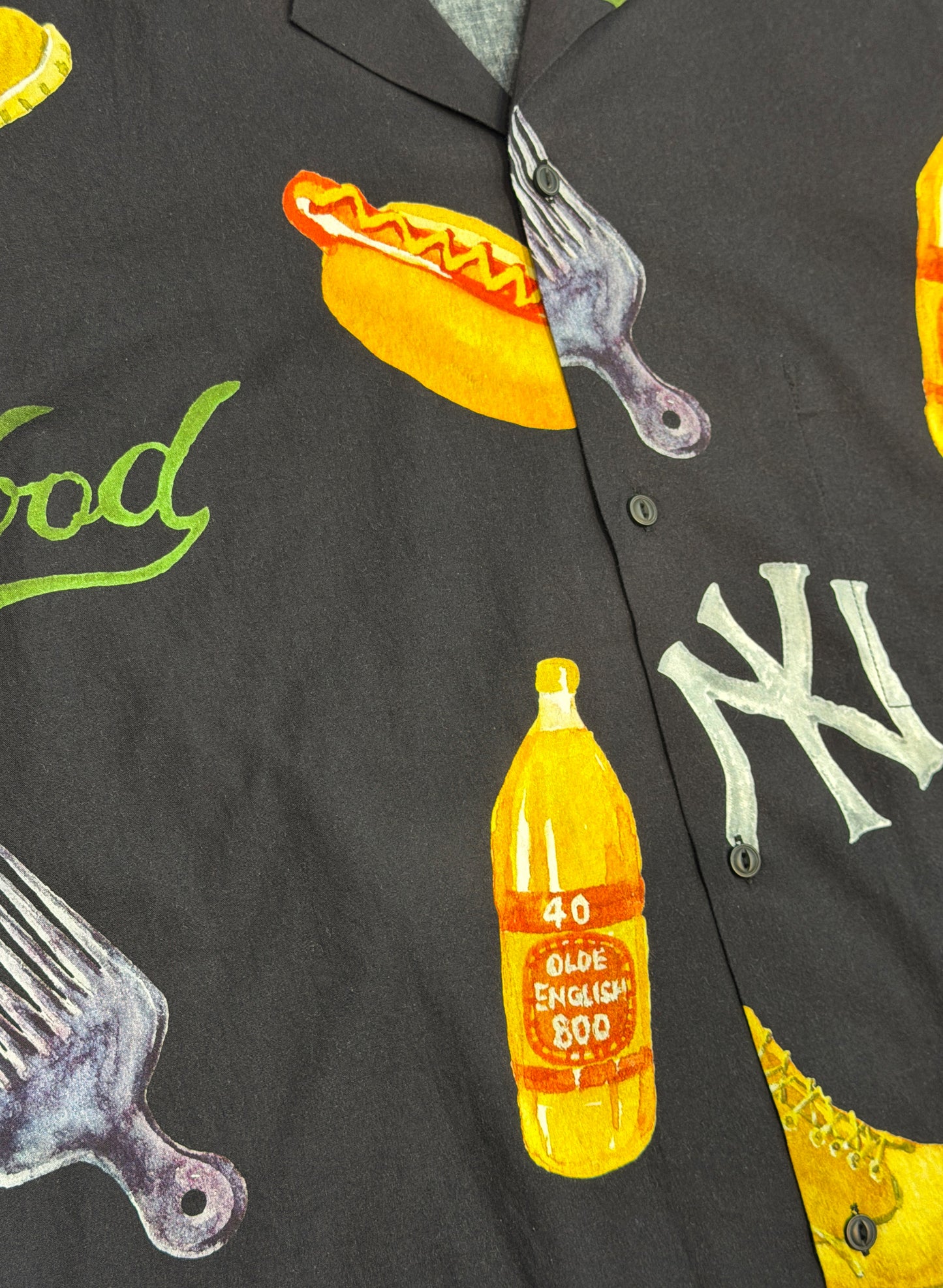 WOODBLOCK x TSUYOSHI YAMANAKA NEW YORK S/S OPEN COLLAR SHIRT BLACK (WB-26SS-021)