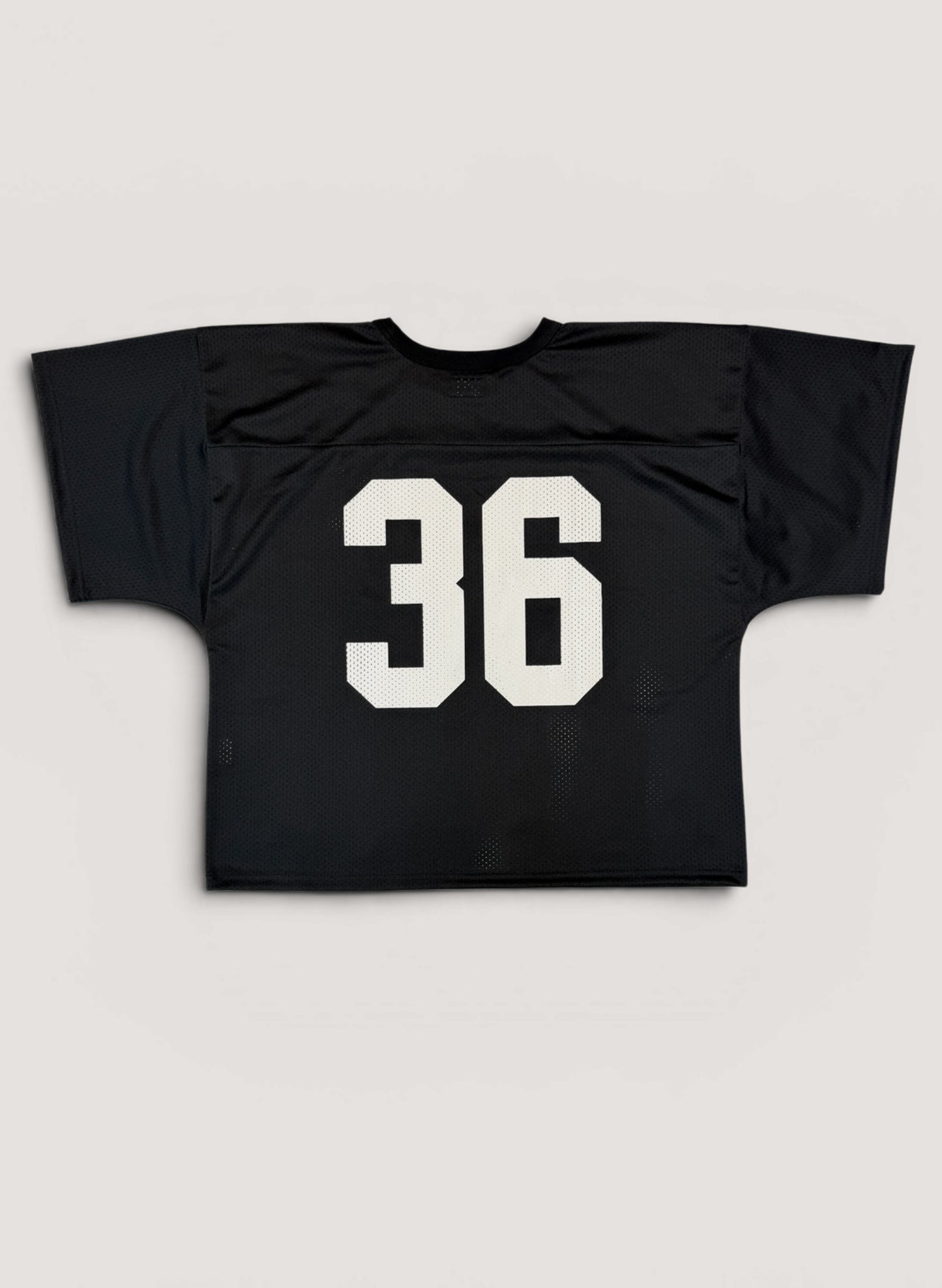 WOODBLOCK 36 S/S CREW NECK MESH FOOTBALL SHIRT BLACK/WHITE (WB-26SS-020)