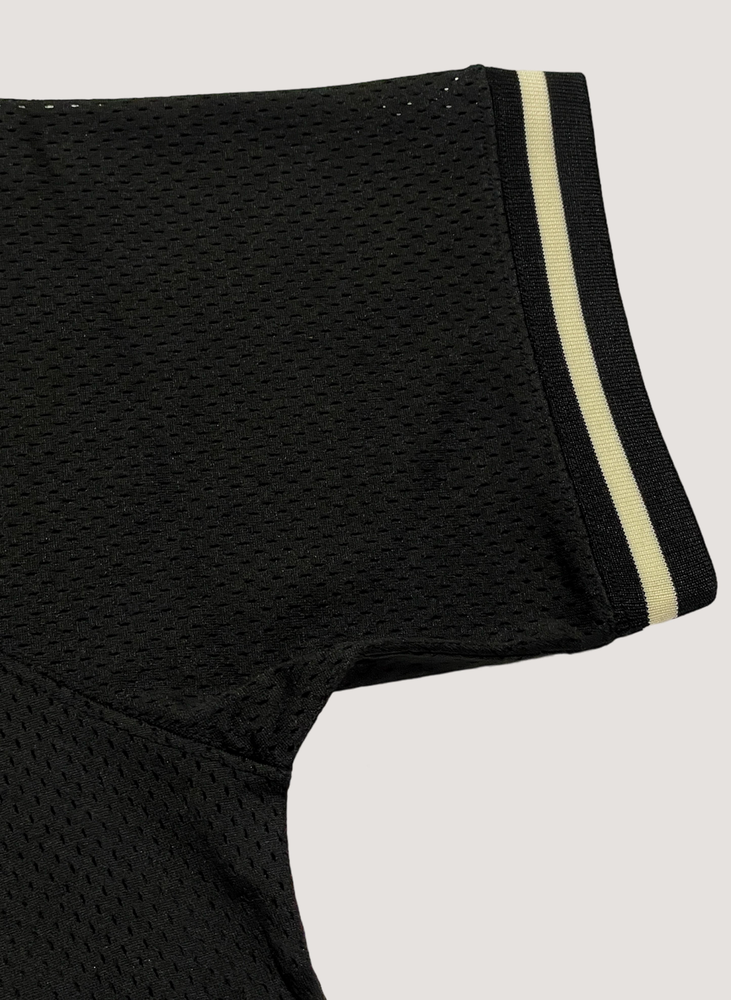 WOODBLOCK HALF ZIP MESH GAME SHIRT BLACK (WB-24SS-070)