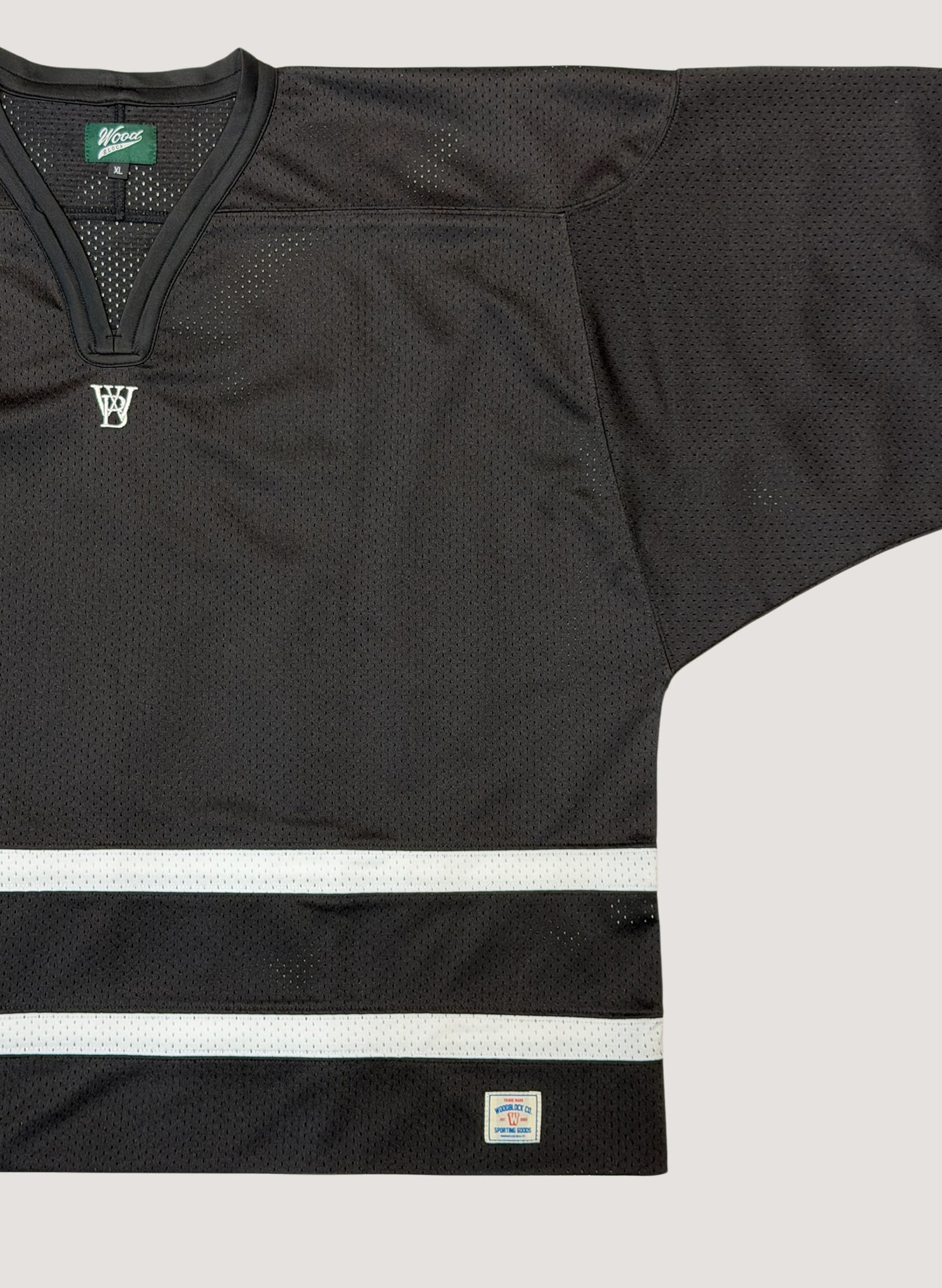 WOODBLOCK LS MESH HOCKEY JERSEY BLACK/WHITE (WB-26AW-001)