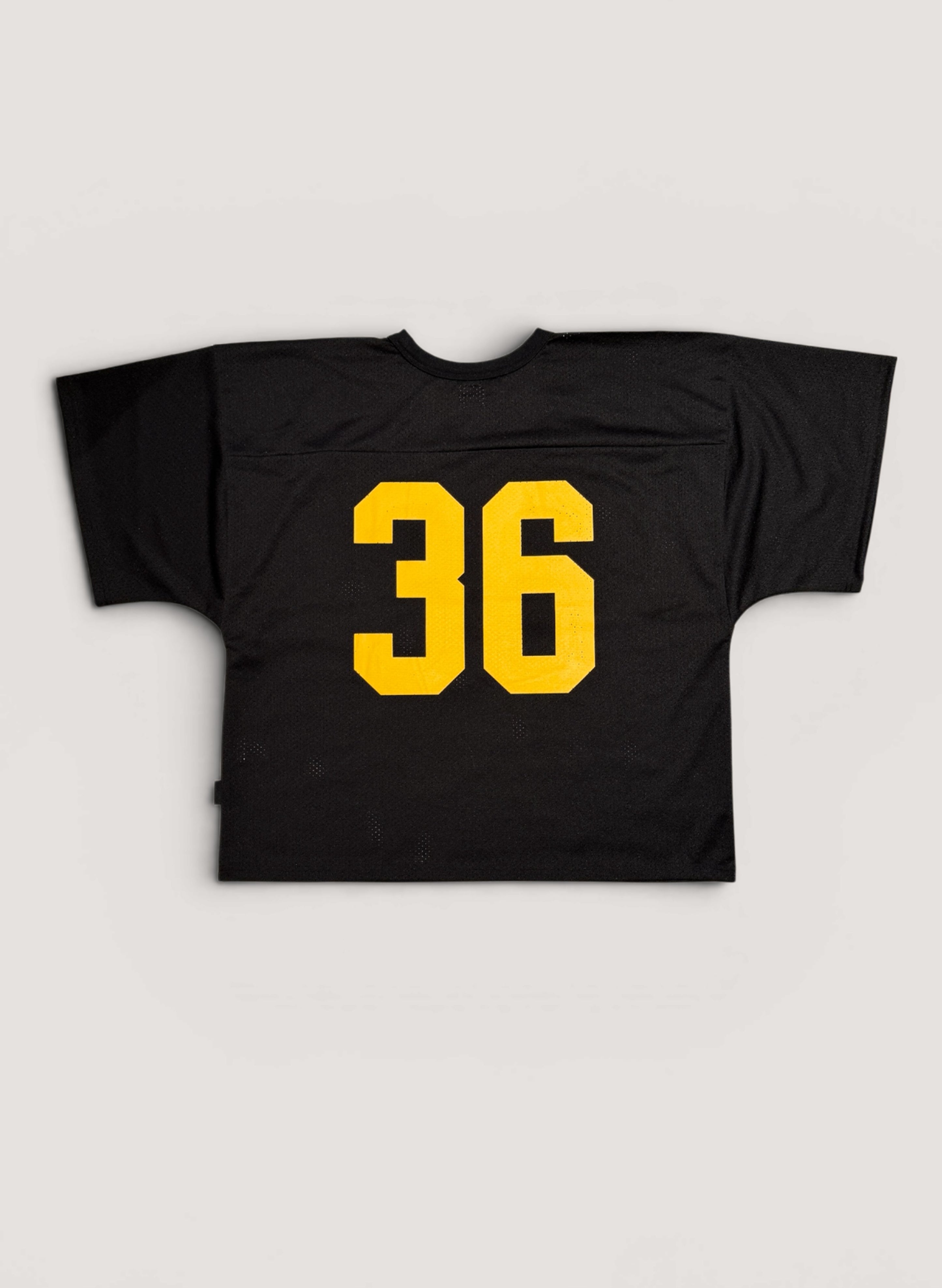 WOODBLOCK 36 S/S CREW NECK MESH FOOTBALL SHIRT BLACK/YELLOW (WB-26SS-0
