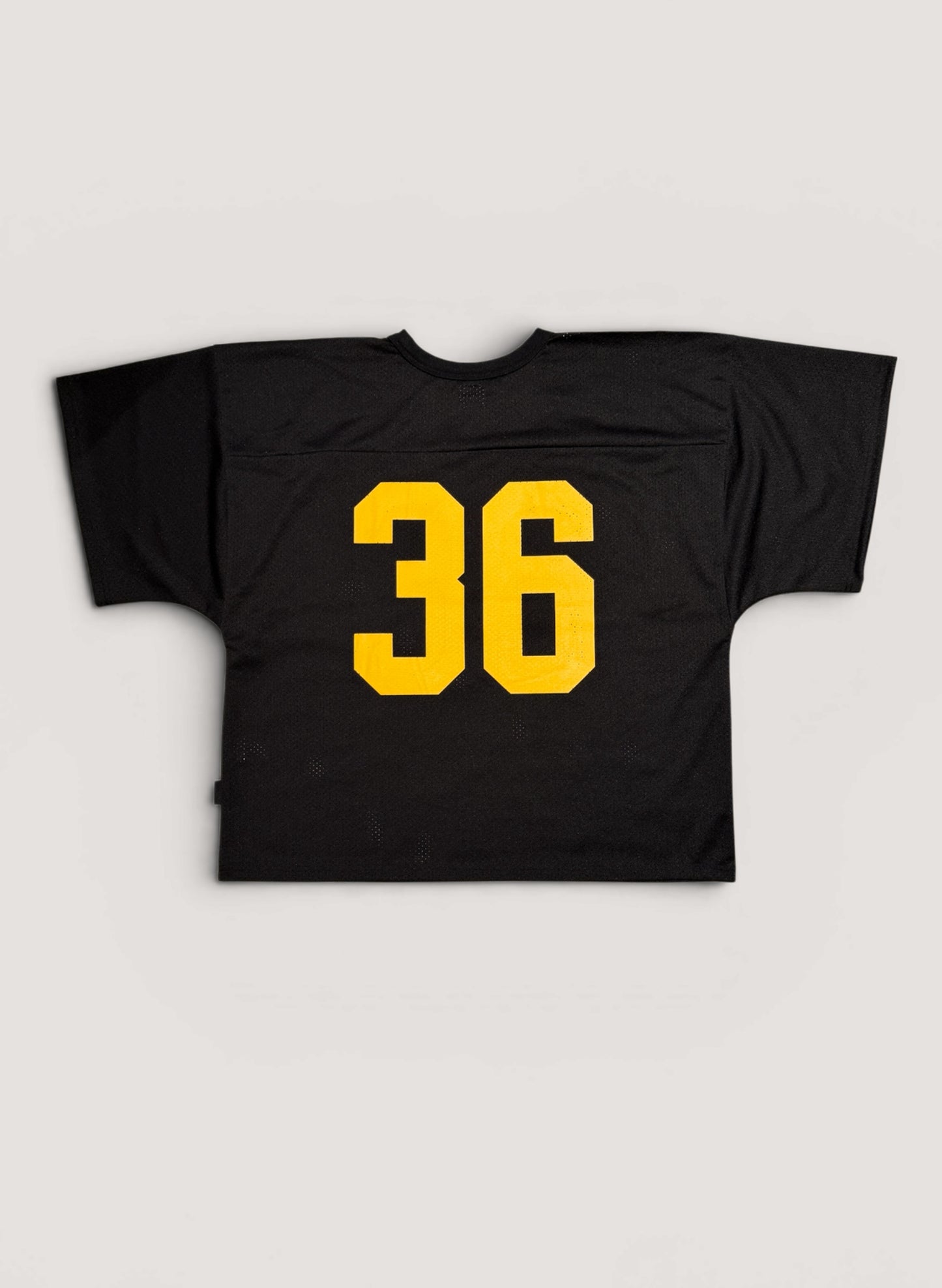 WOODBLOCK 36 S/S CREW NECK MESH FOOTBALL SHIRT BLACK/YELLOW (WB-26SS-020)