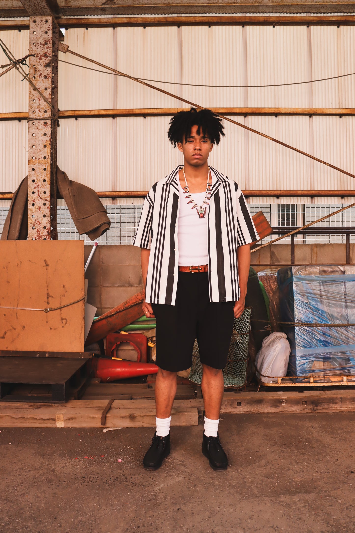 WOODBLOCK 2TUCK CHINO SHORT PANT BLACK (WB-26SS-017)