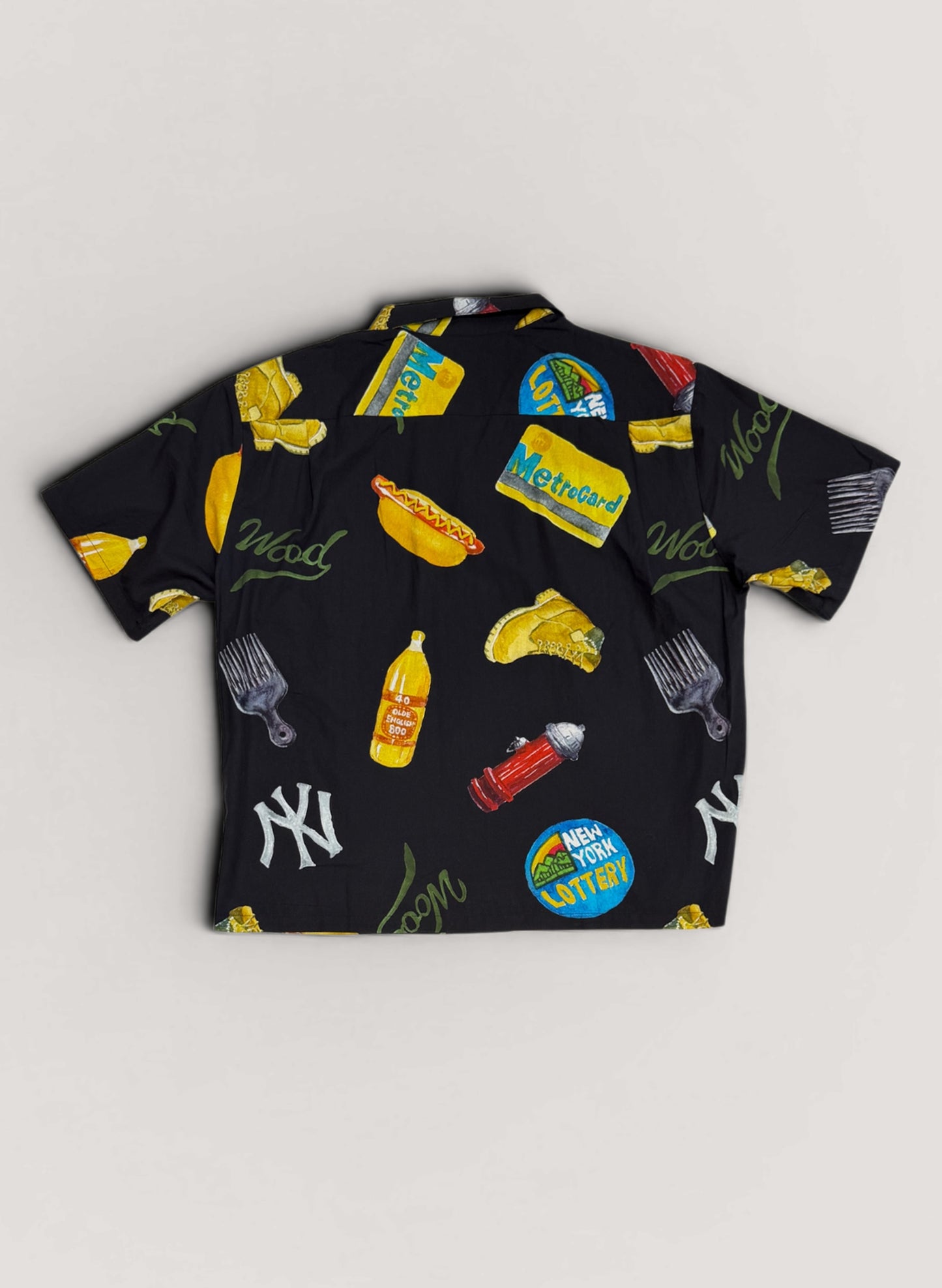 WOODBLOCK x TSUYOSHI YAMANAKA NEW YORK S/S OPEN COLLAR SHIRT BLACK (WB-26SS-021)