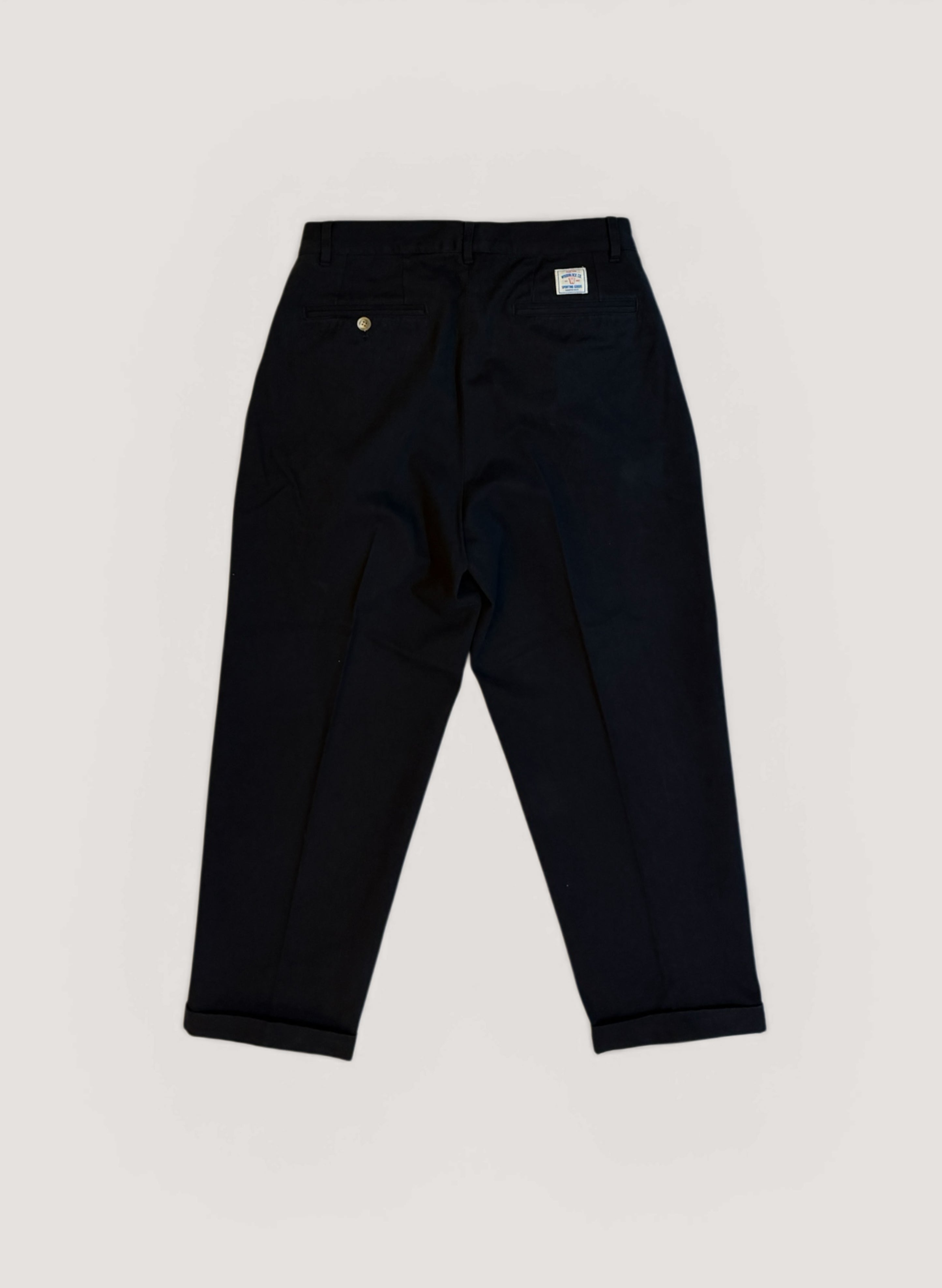 WOODBLOCK 2TUCK CHINO TROUSERS BLACK (WB-CL-001)