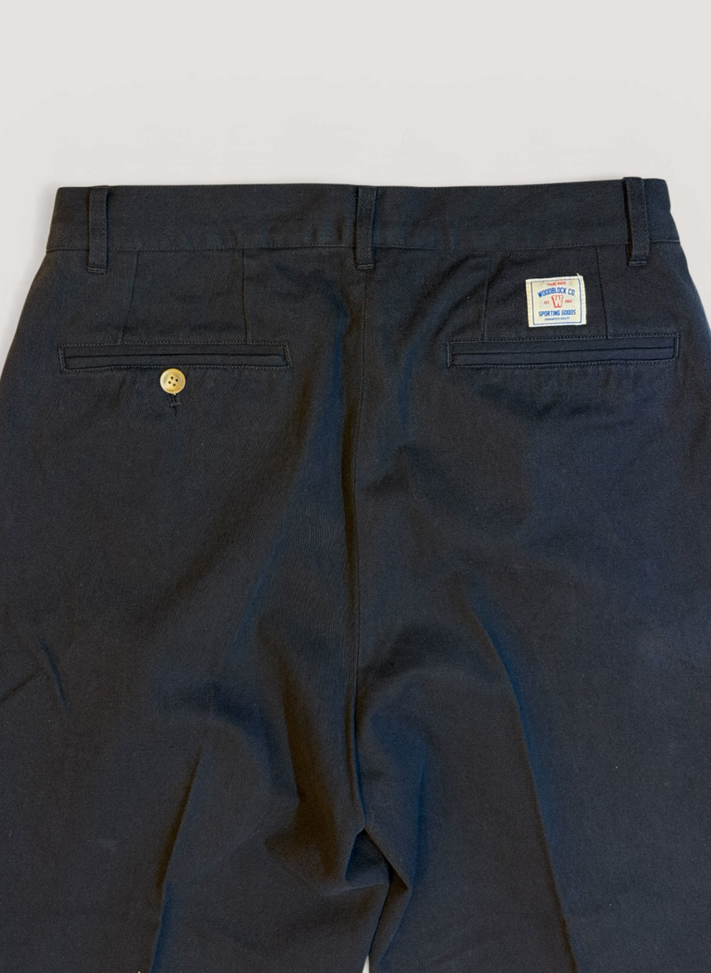 WOODBLOCK 2TUCK CHINO TROUSERS BLACK (WB-CL-001)