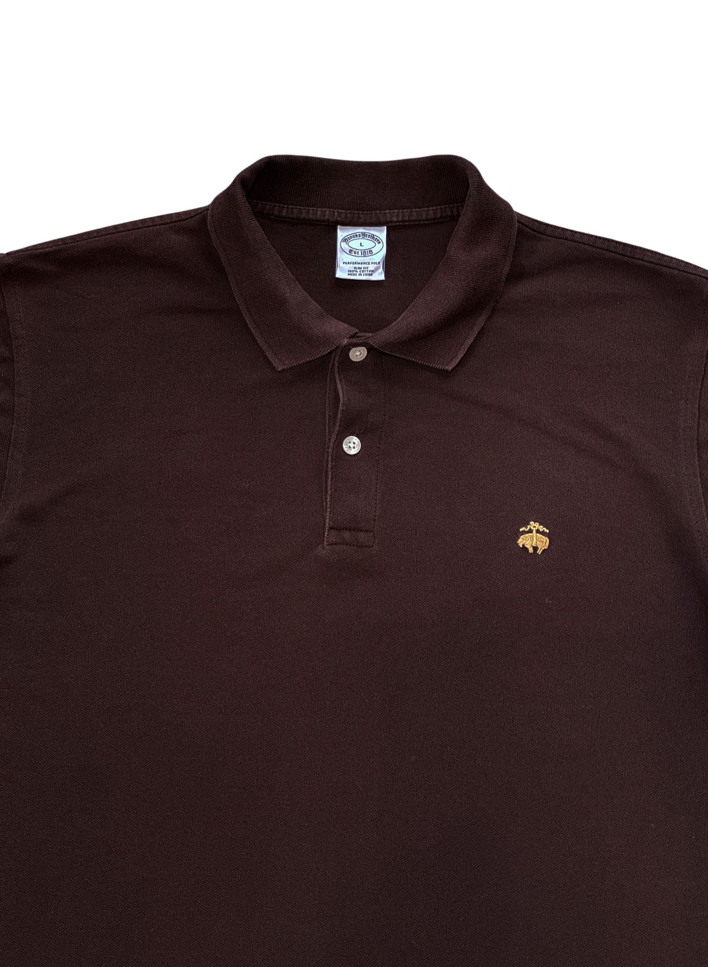 (SUP-688) BROOKS BROTHERS POLO SHIRT - BROWN