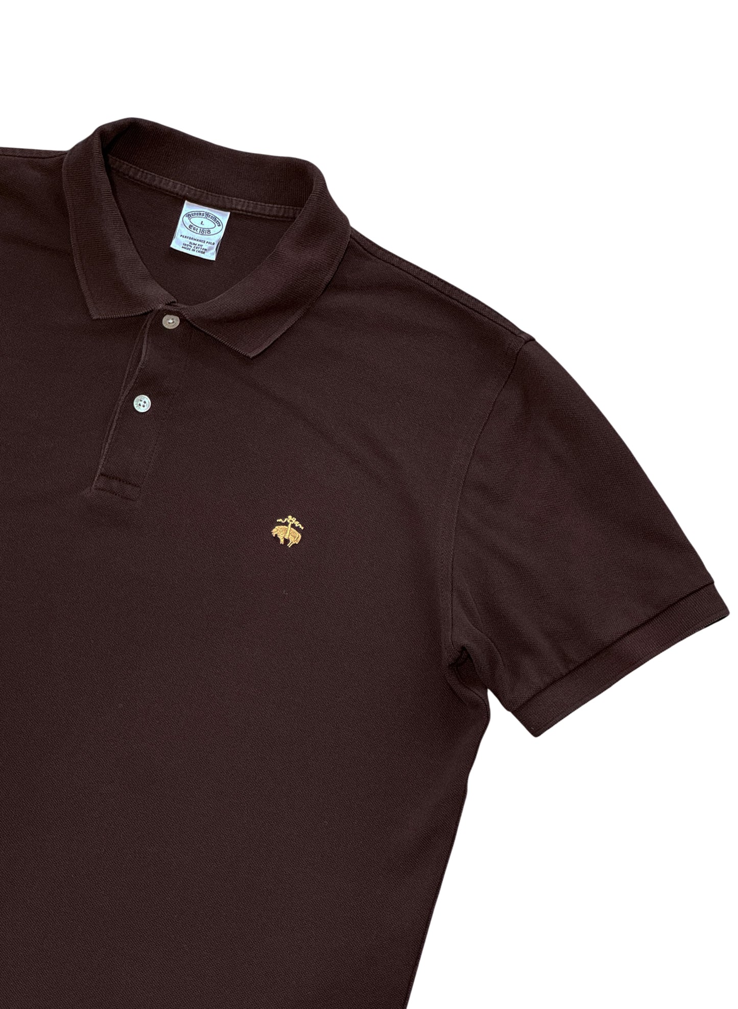 (SUP-688) BROOKS BROTHERS POLO SHIRT - BROWN