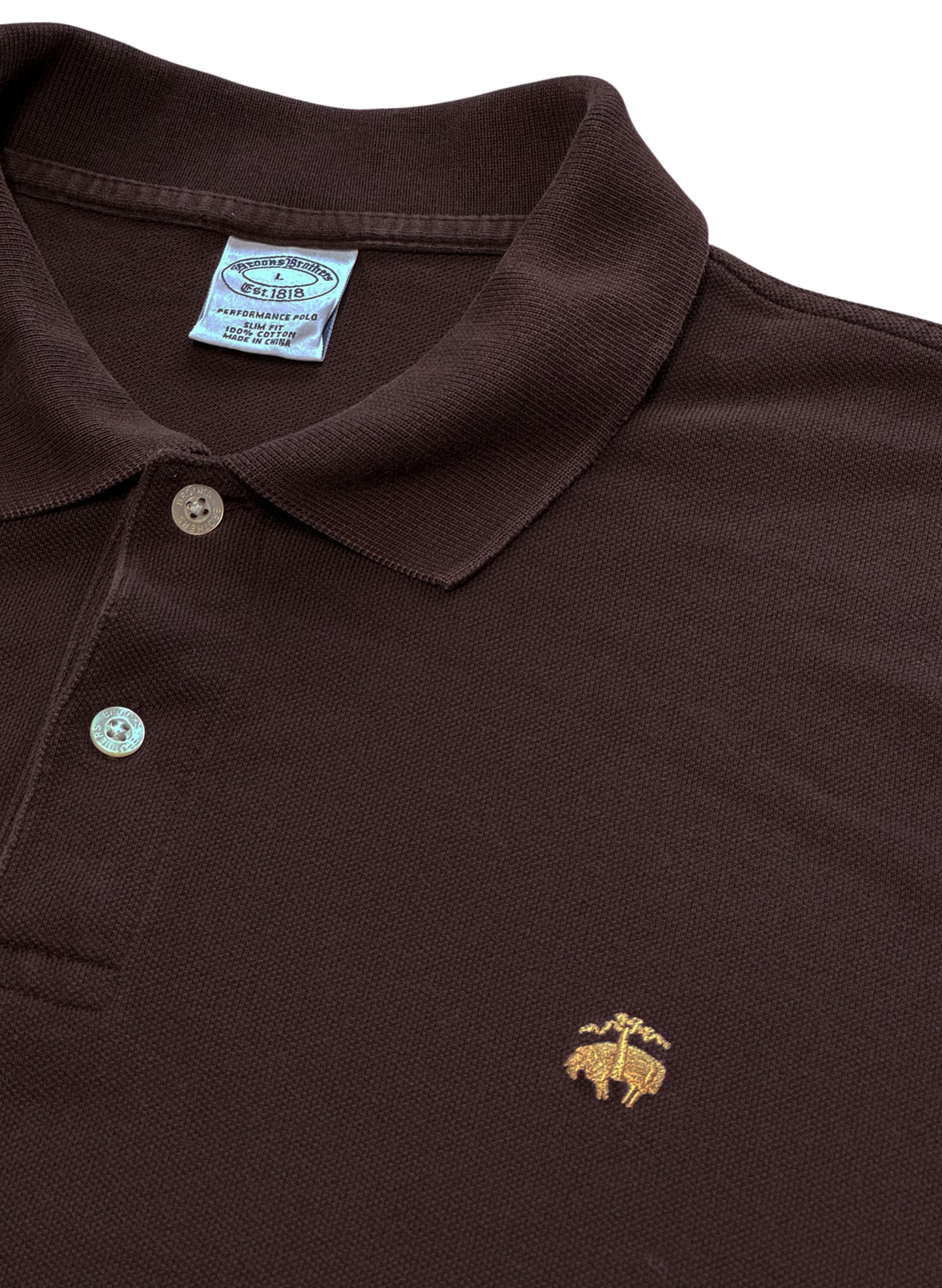 (SUP-688) BROOKS BROTHERS POLO SHIRT - BROWN