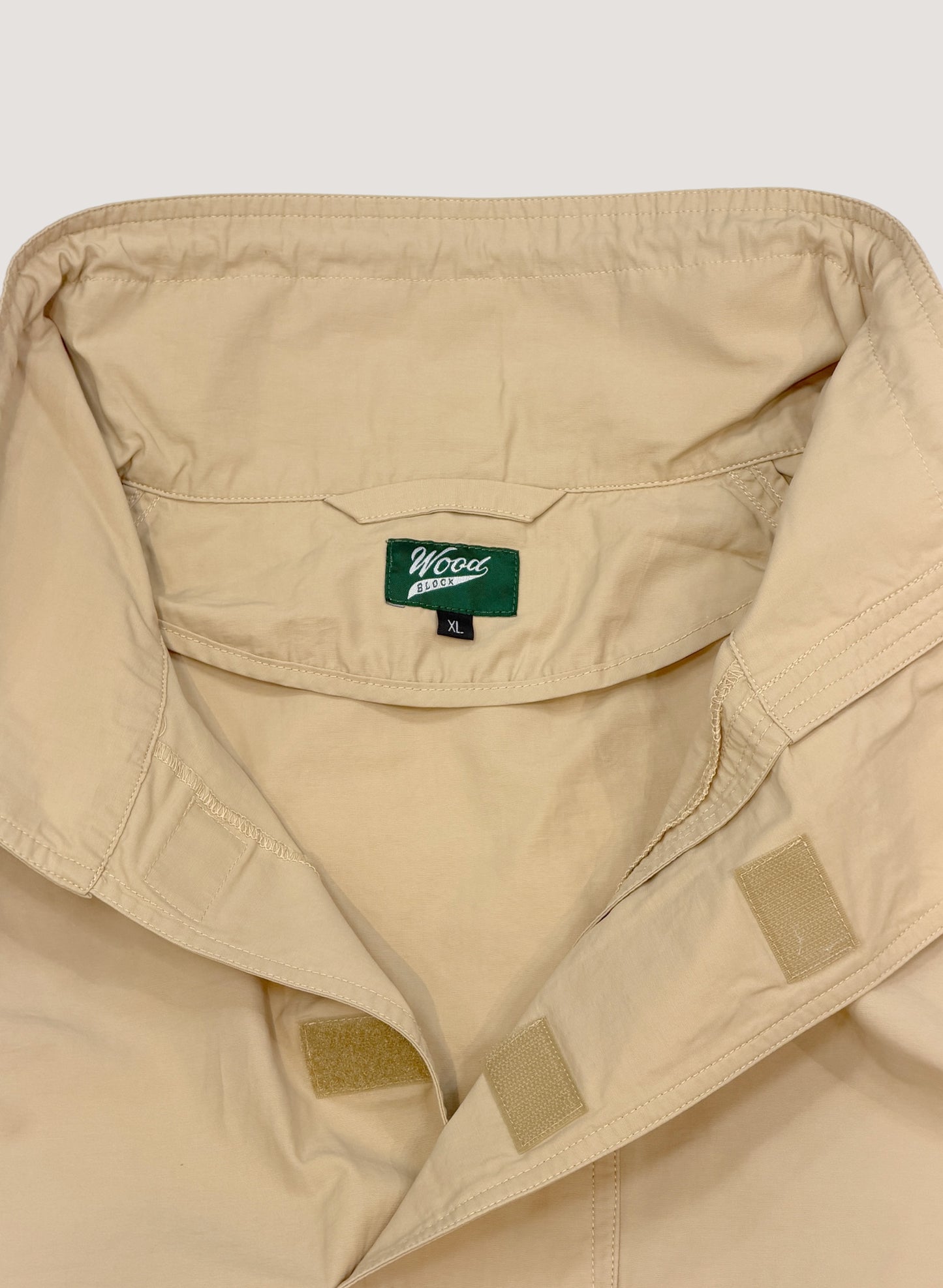 WOODBLOCK COTTON NYLON PULLOVER ANORAK BEIGE (WB-26SS-006)