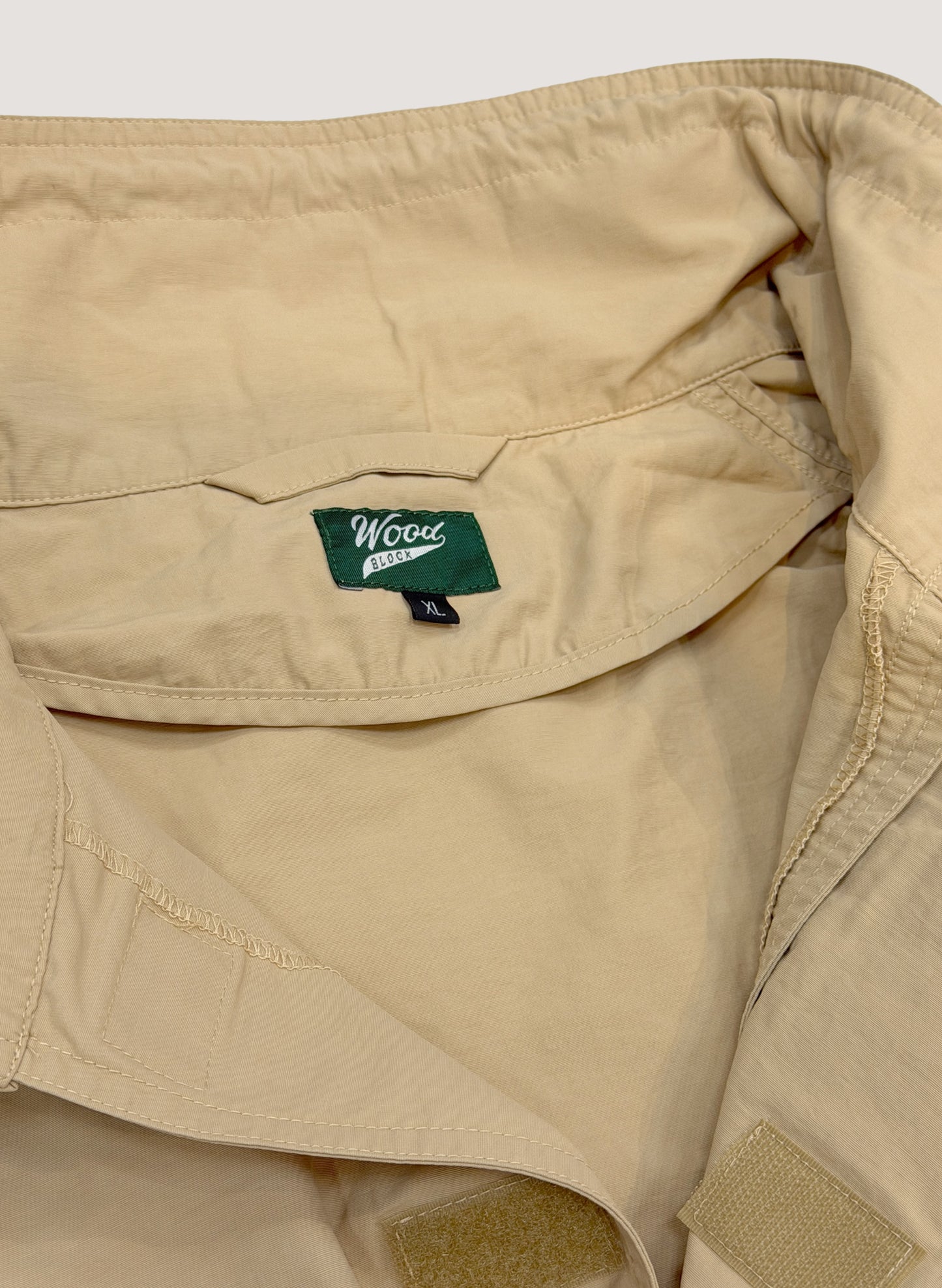 WOODBLOCK COTTON NYLON PULLOVER ANORAK BEIGE (WB-26SS-006)