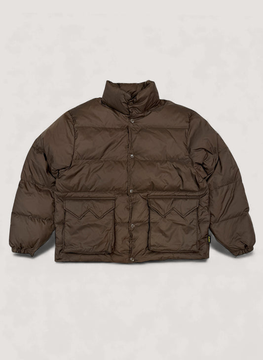 WOODBLOCK W FLAP DOWN JACKET BROWN (WB-25AW-014)