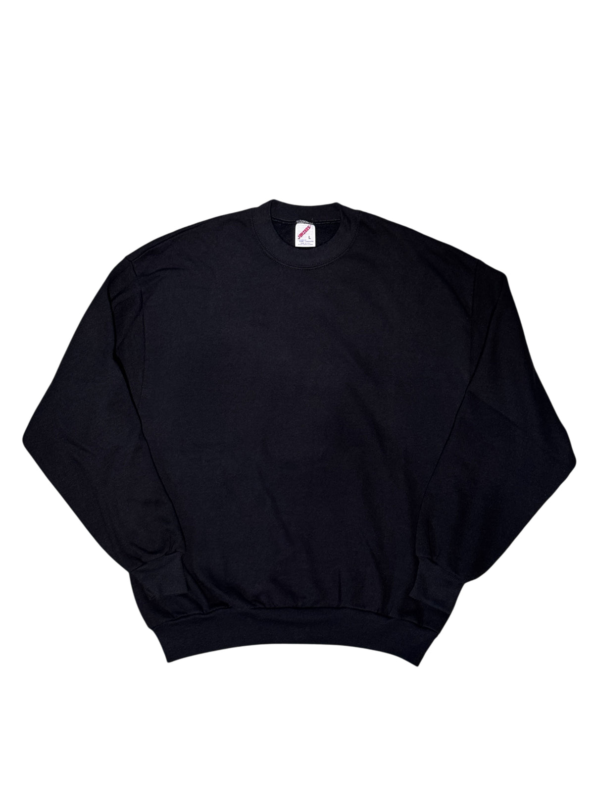 (SUP-869) 90s JERZEES "BLACK" CREW NECK SWEAT - L - MADE IN U.S.A.