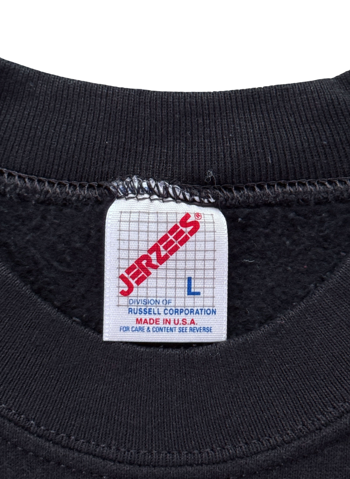 (SUP-869) 90s JERZEES "BLACK" CREW NECK SWEAT - L - MADE IN U.S.A.