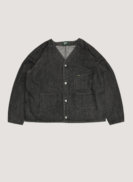 WOODBLOCK DENIM ENGINEER JACKET BLACK (WB-24AW-002)