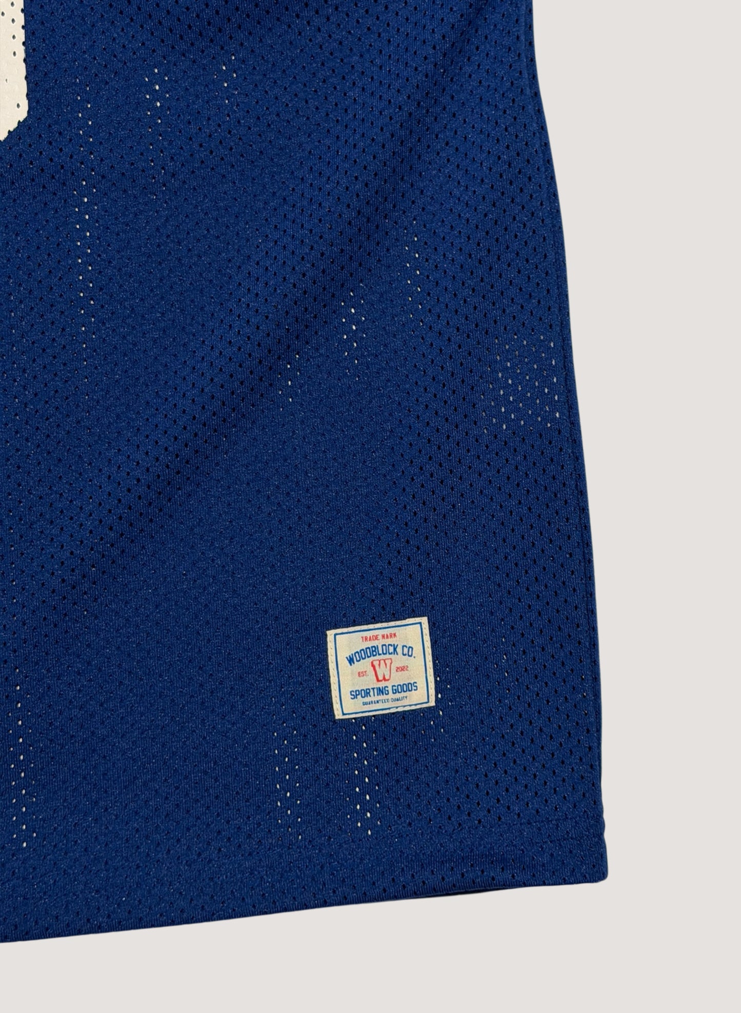 WOODBLOCK 36 S/S CREW NECK MESH FOOTBALL SHIRT BLUE/WHITE (WB-26SS-020)