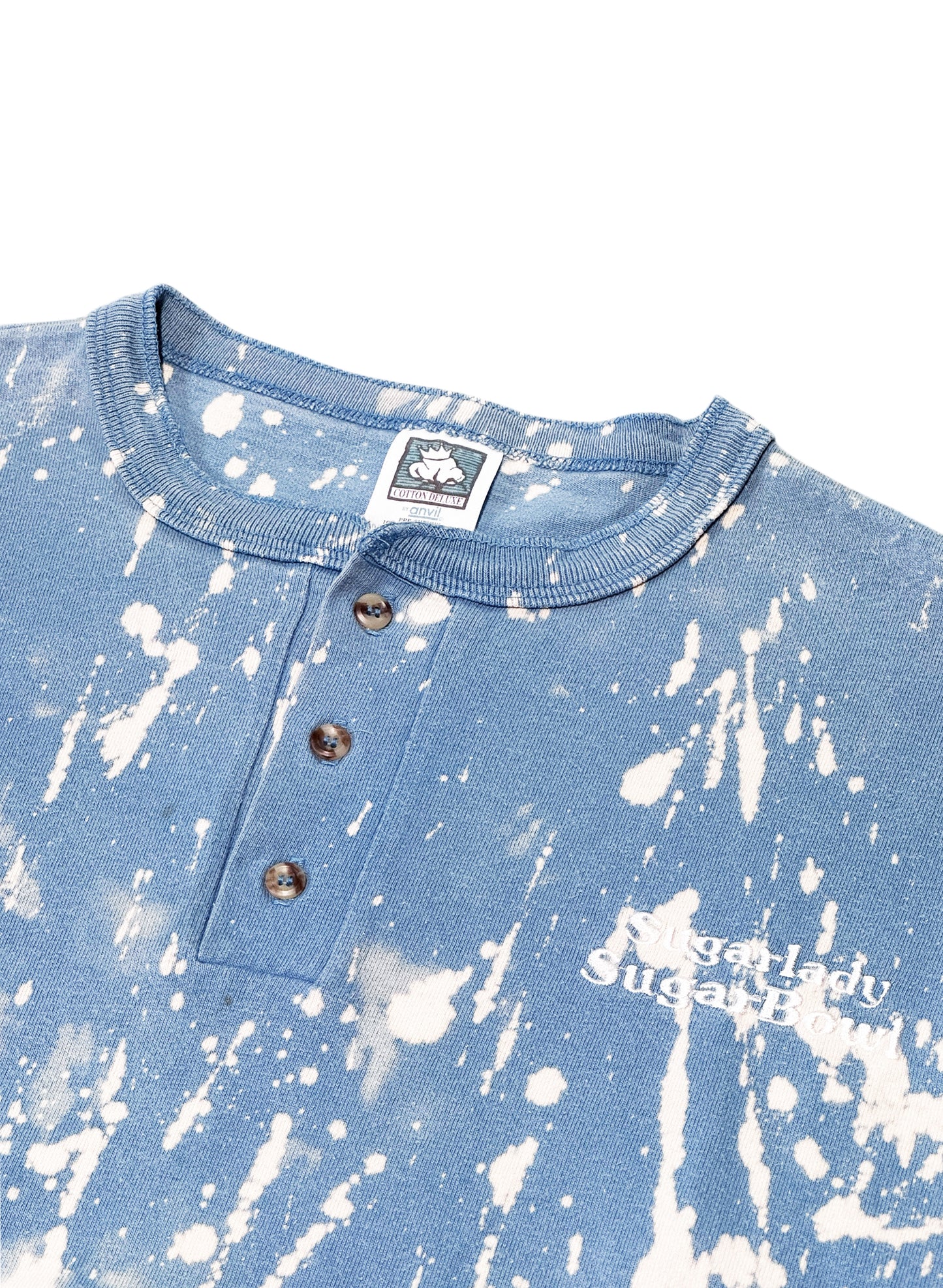 (SUP-613) HENRY NECK "BLEACH" TEE - MADE IN U.S.A.