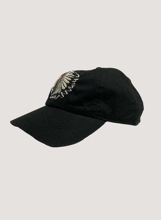 WOODBLOCK EMBROIDERY CHIEF HEAD CAP BLACK (WB-24SPT-01)