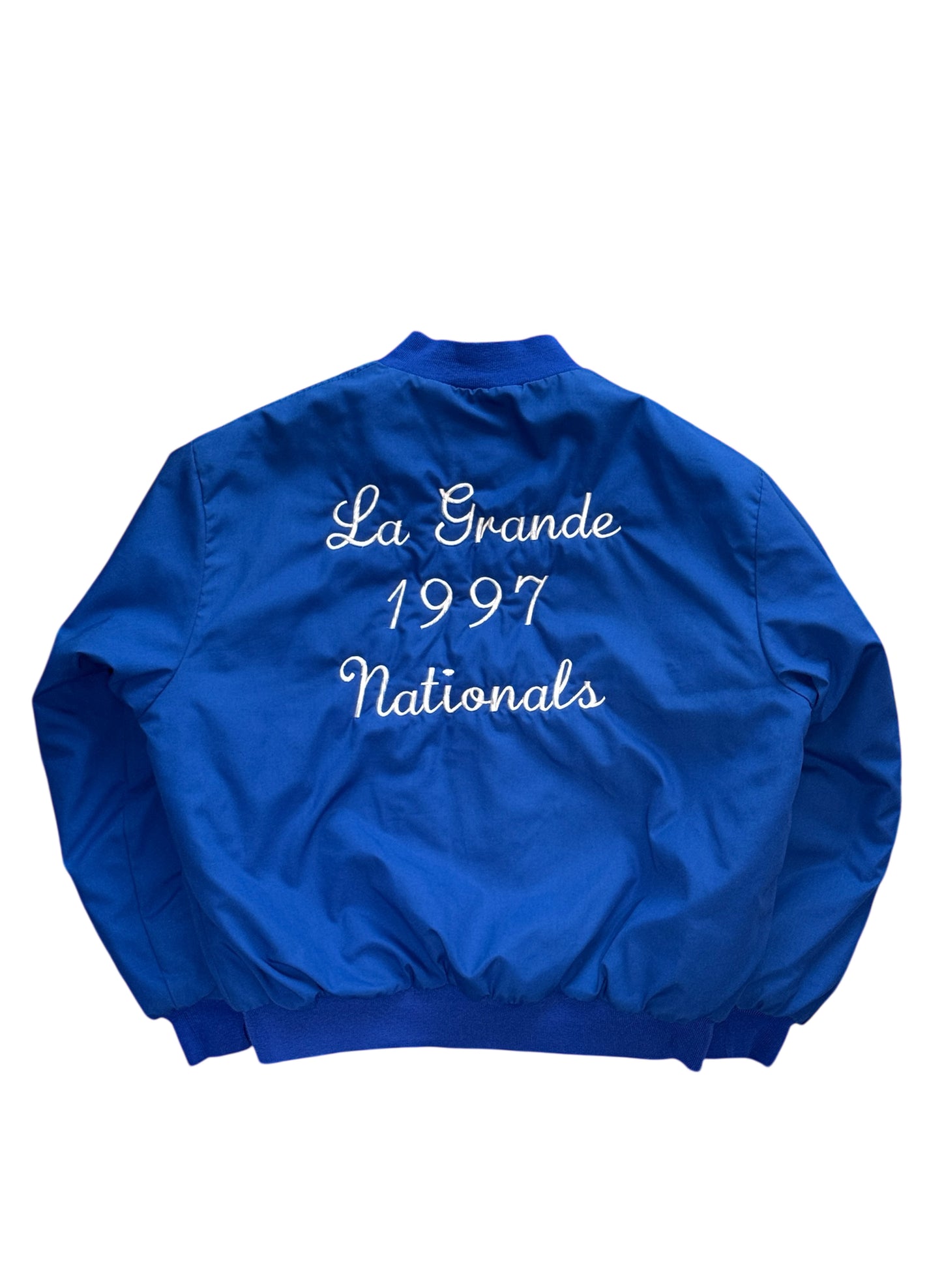 (SUP-546) 90s POLY/COTTON  STADIUM QUILTING JACKET - MADE IN U.S.A.