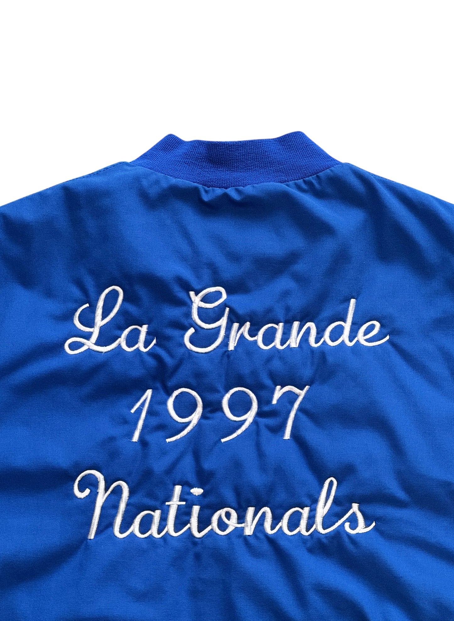 (SUP-546) 90s POLY/COTTON  STADIUM QUILTING JACKET - MADE IN U.S.A.