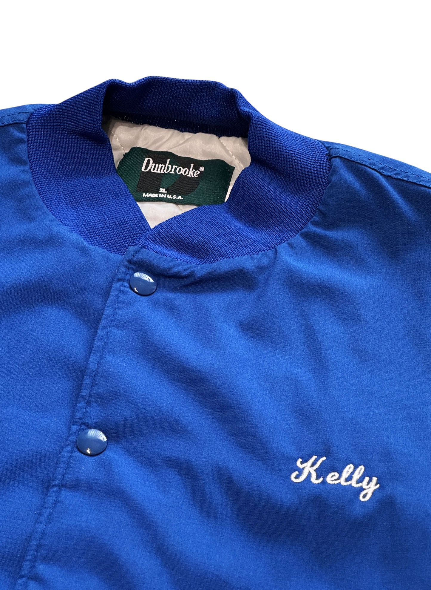 (SUP-546) 90s POLY/COTTON  STADIUM QUILTING JACKET - MADE IN U.S.A.