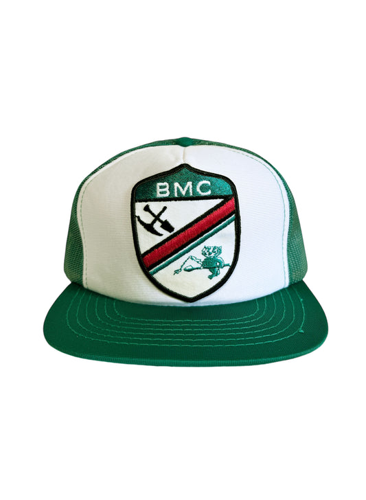 (SUP-225) VINTAGE MESH CAP PATCH - BMC - WHITE/GREEN